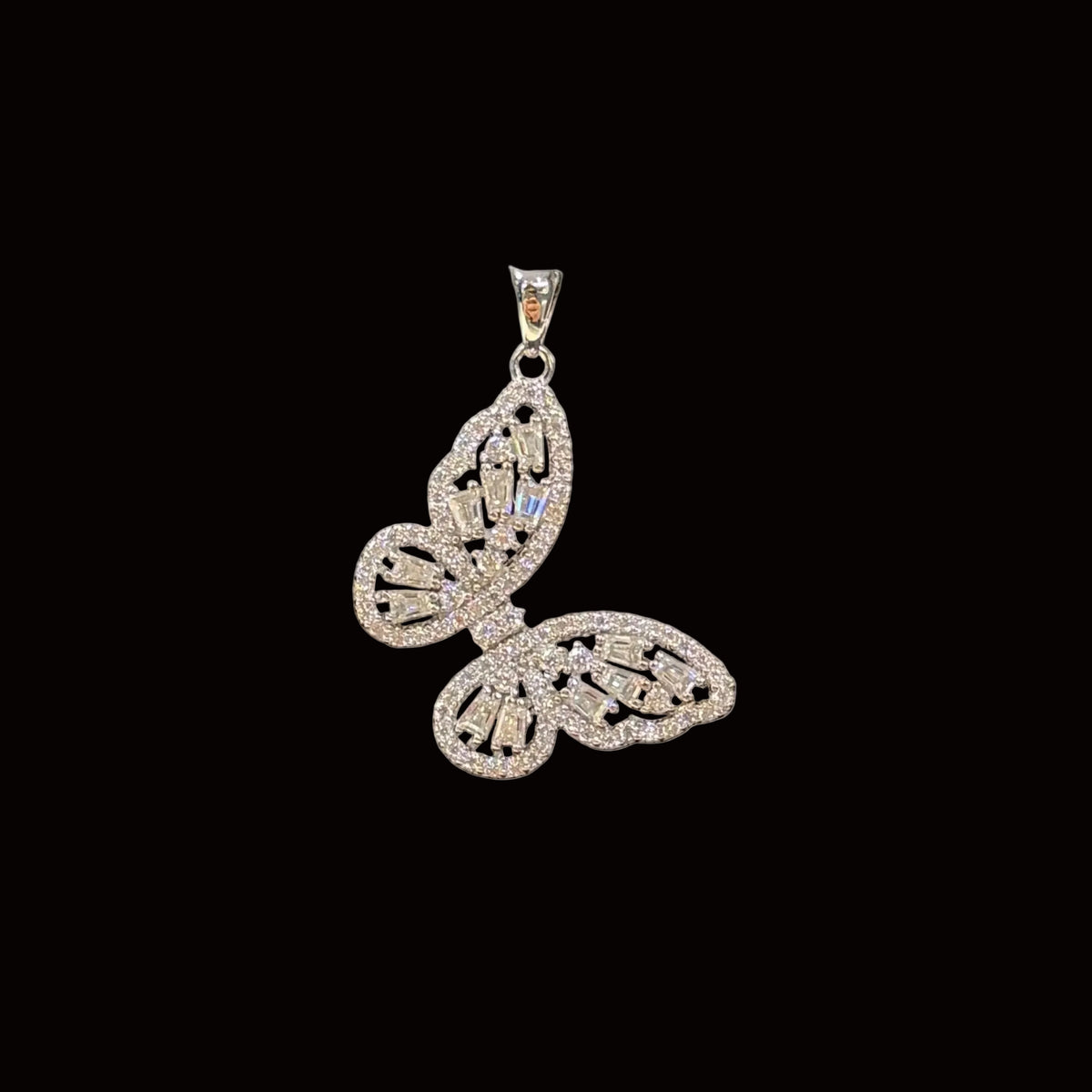 925 SILVER MOISSANITE BUTTERFLY PENDANT (3.3GR 1.43CTW)