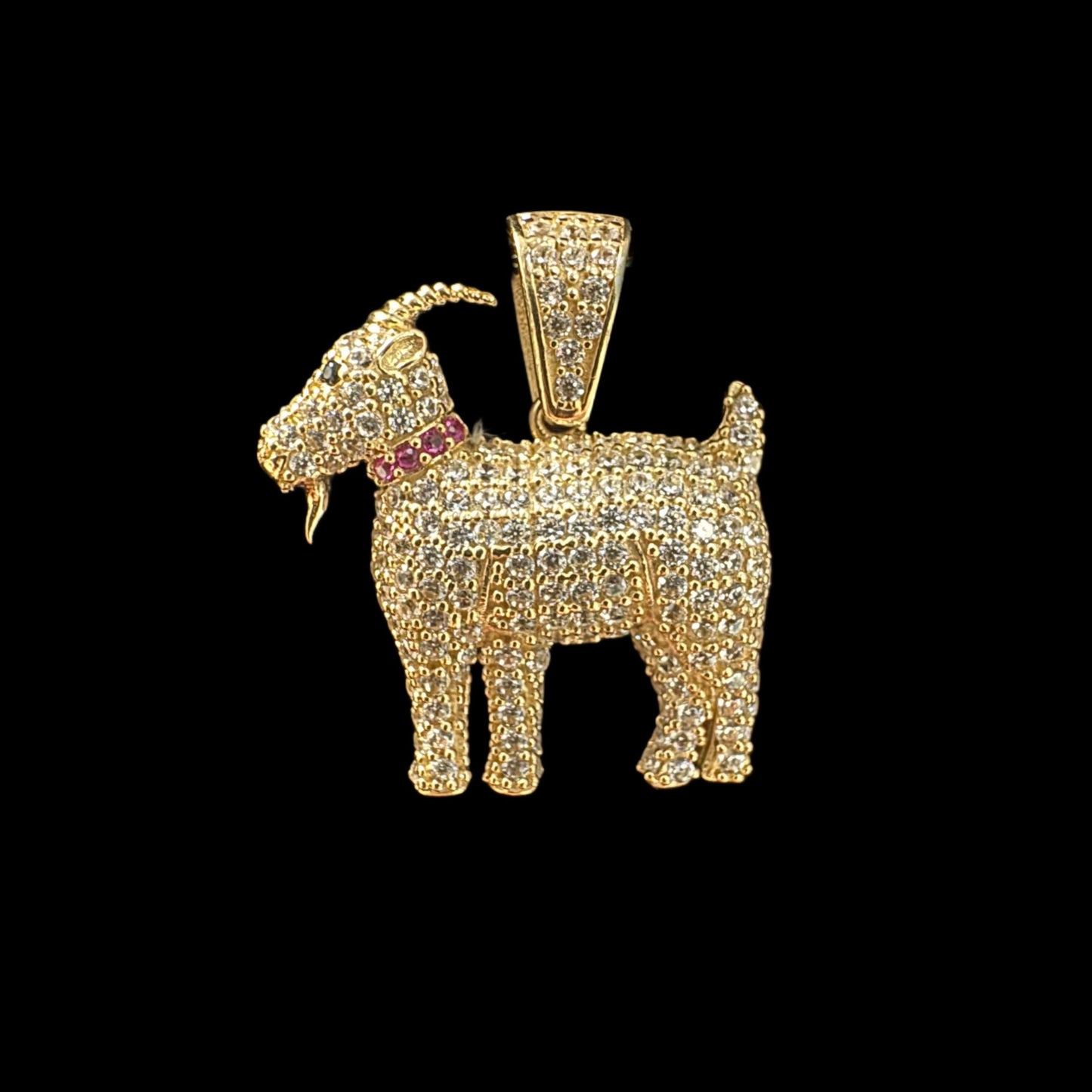 14K FULL GOAT PENDANT CZ (3.6GR)