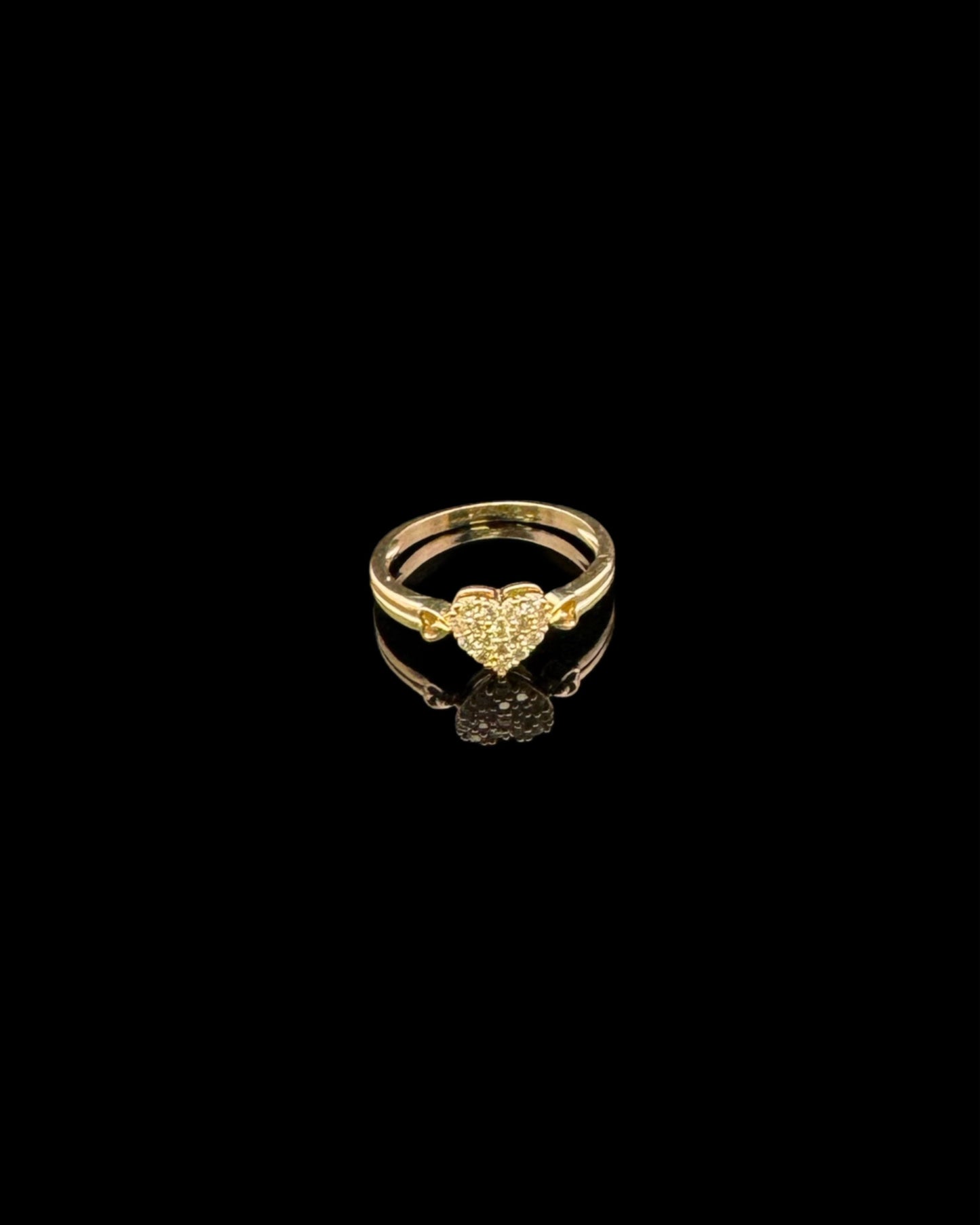 14K GOLD CZ HEART RING (2.1GR 7")