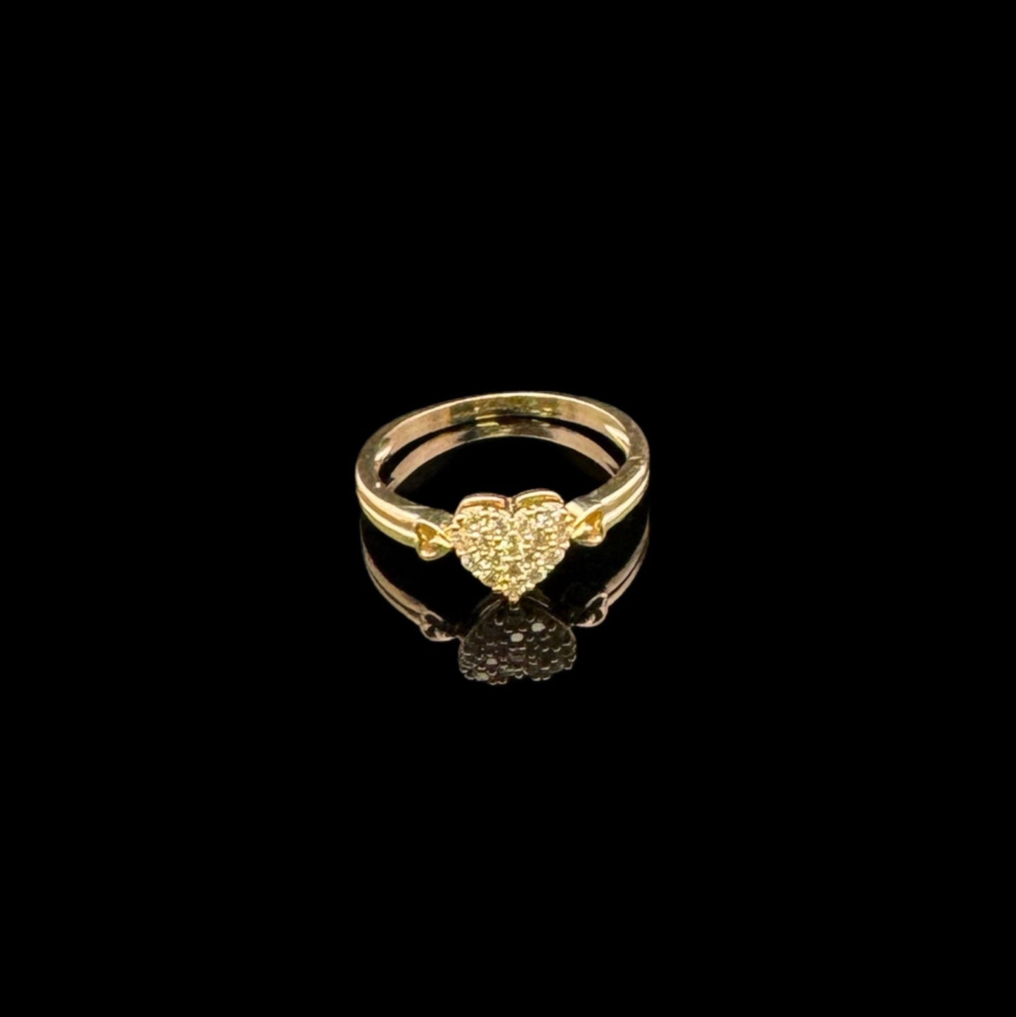 14K GOLD CZ HEART RING (2.1GR 7")