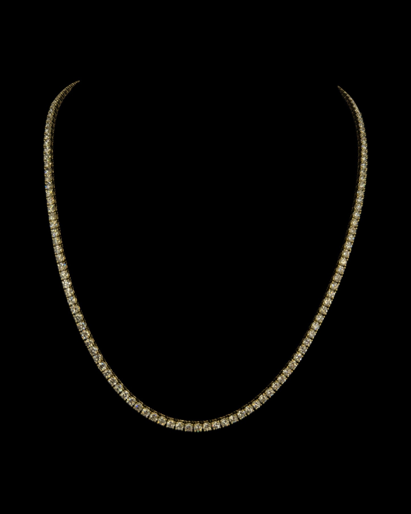 14K YELLOW GOLD TENNIS LAN DIAMOND CHAIN (23.3GR 3MM 14.92CT 20"