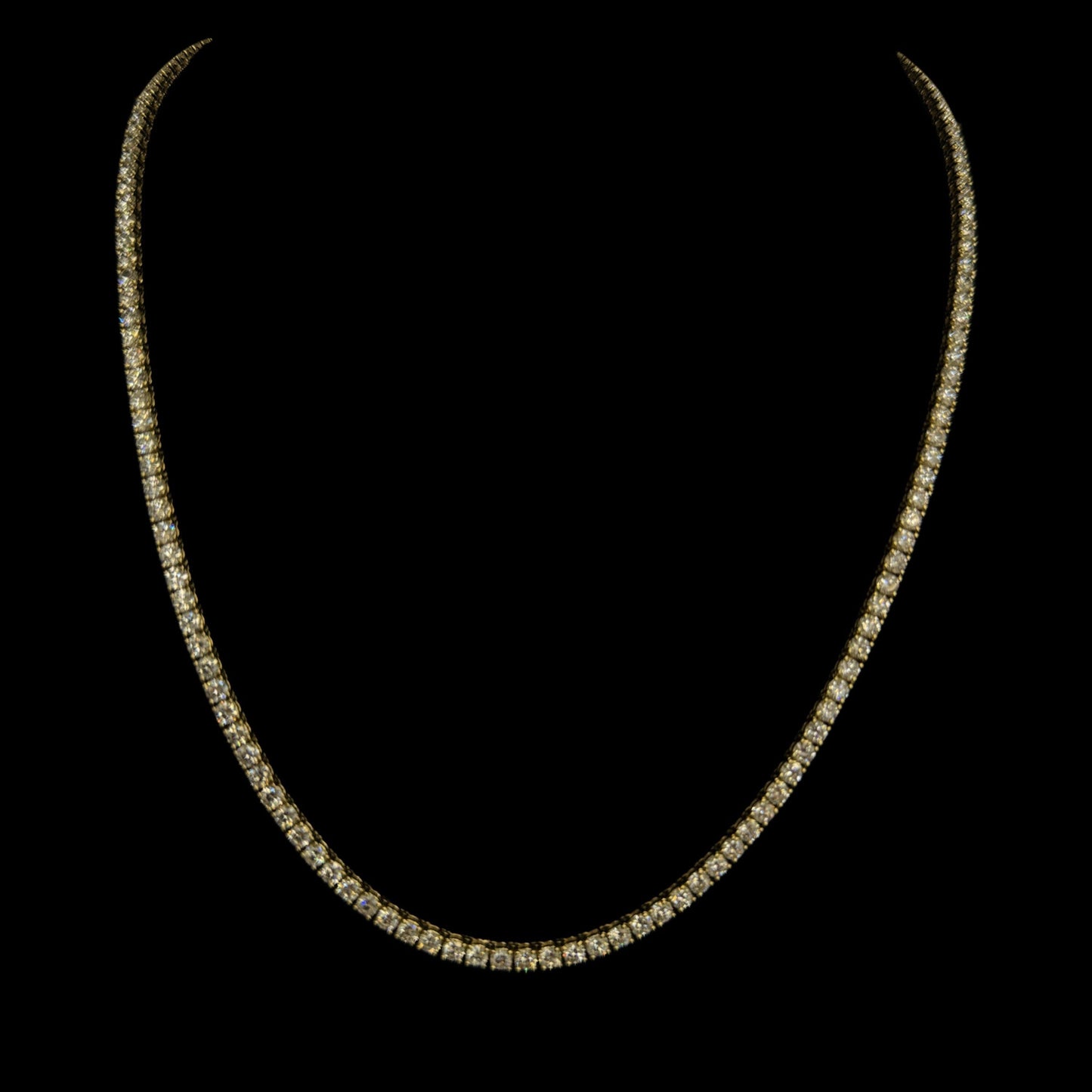 14K YELLOW GOLD TENNIS LAN DIAMOND CHAIN (23.3GR 3MM 14.92CT 20"