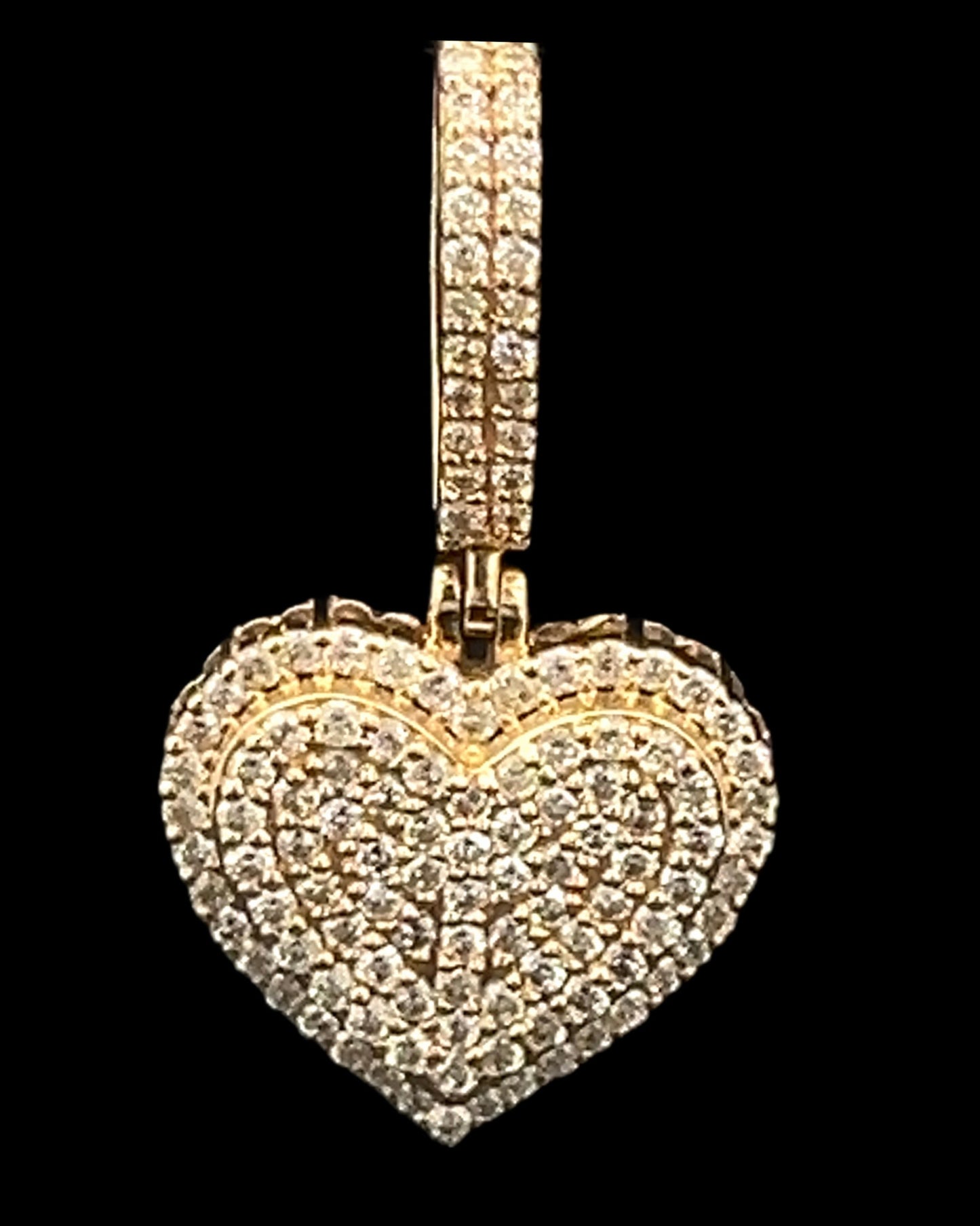 Yellow Gold Heart Pendant 0.48CT 1.5GR 14K