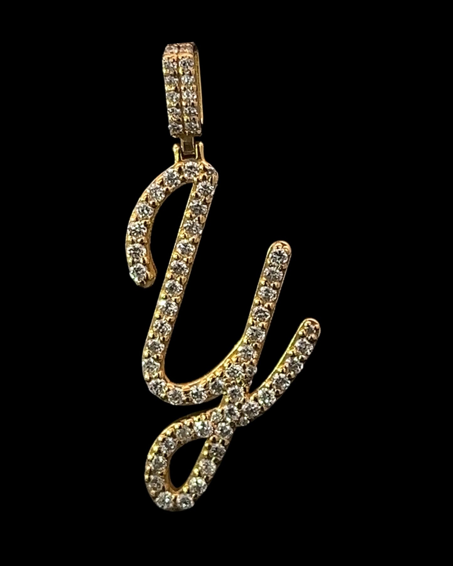 Yellow Gold Letter Y Pendant 1.18CT 4GR 14K