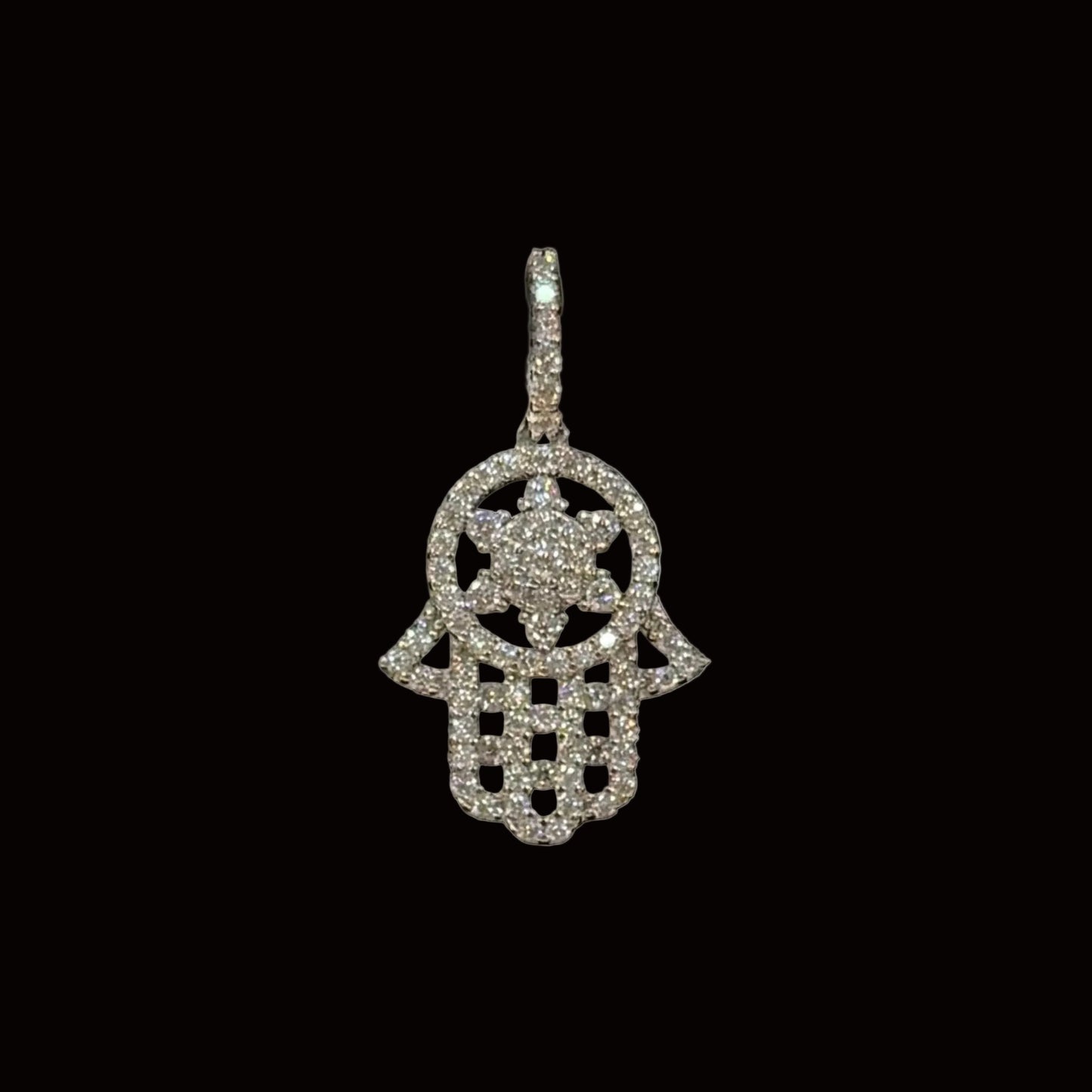 925 SILVER MOISSANITE HAMSA PENDANT (2.2GR 0,61CT VVS )