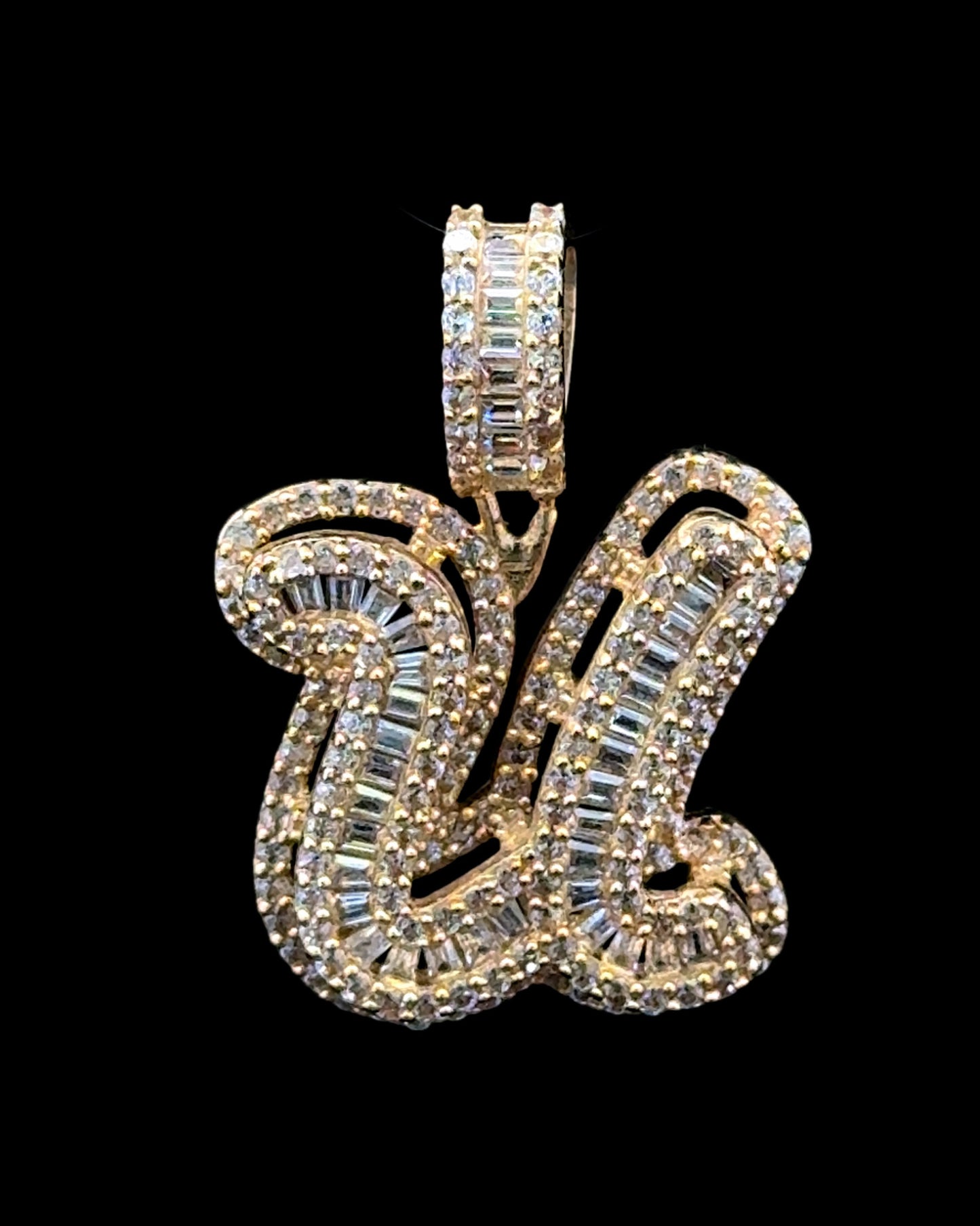 PENDANT LETRA U CURSIVA CZ 4.2GR 14K