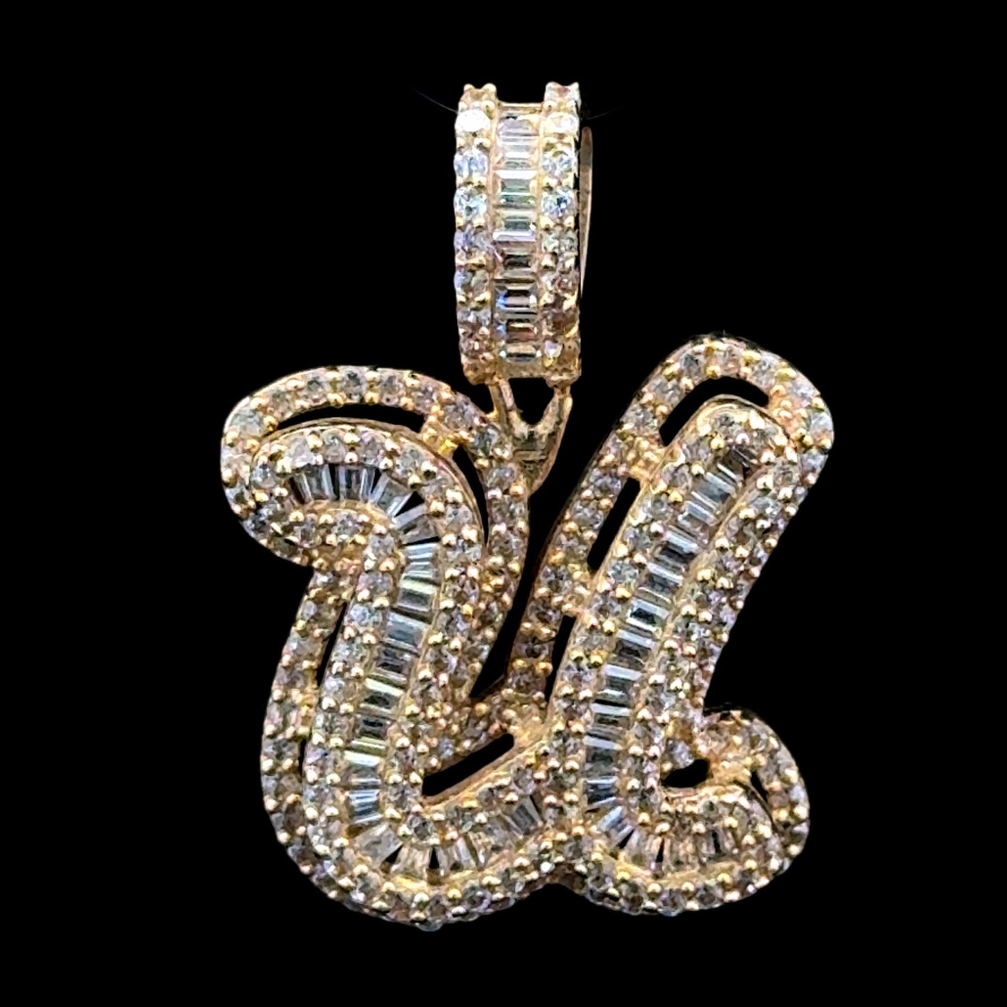 PENDANT LETRA U CURSIVA CZ 4.2GR 14K