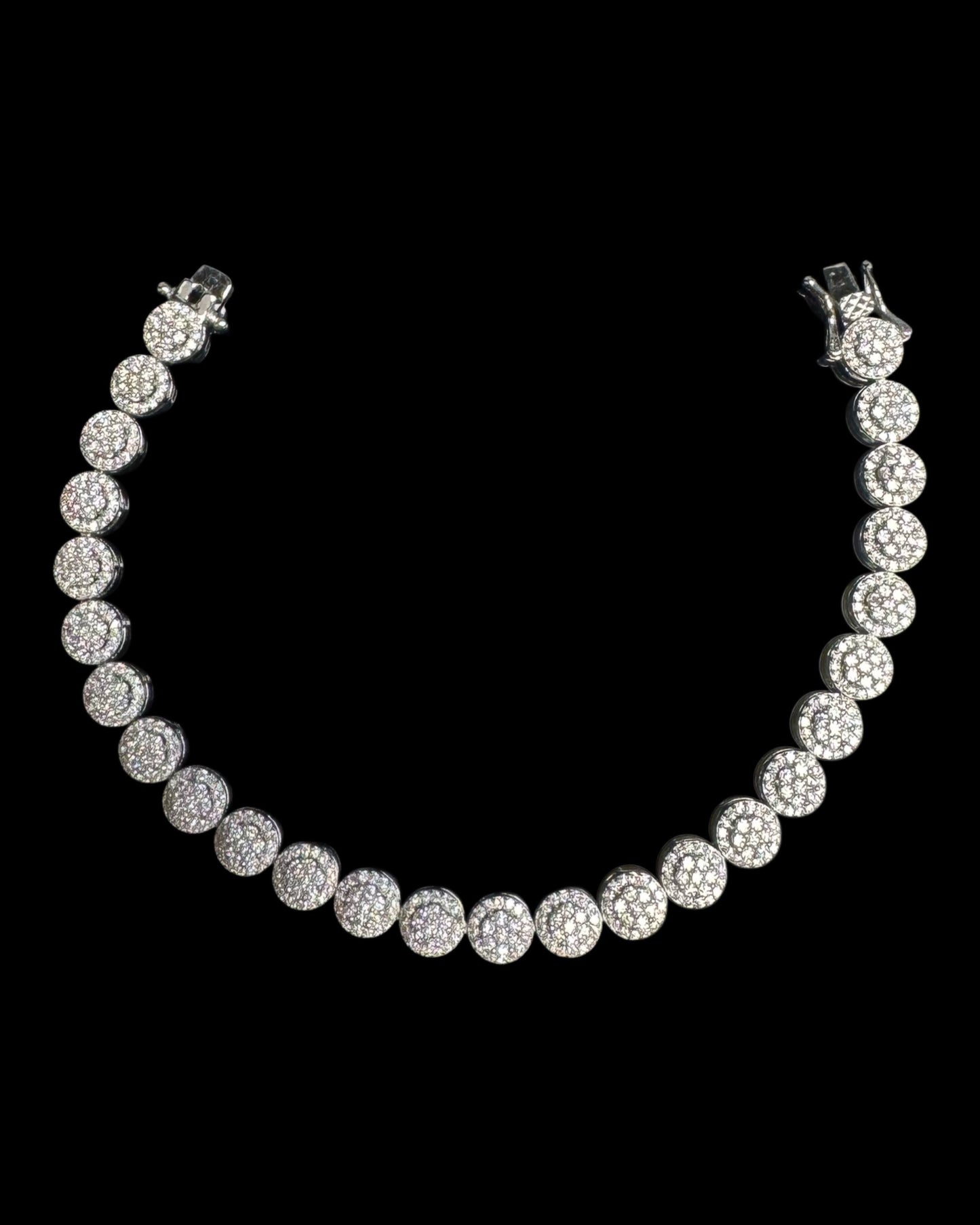 925 SILVER MOISSANITE FLOWER BRACELET (12.5GR 3.76CTW VVS 6MM 7")