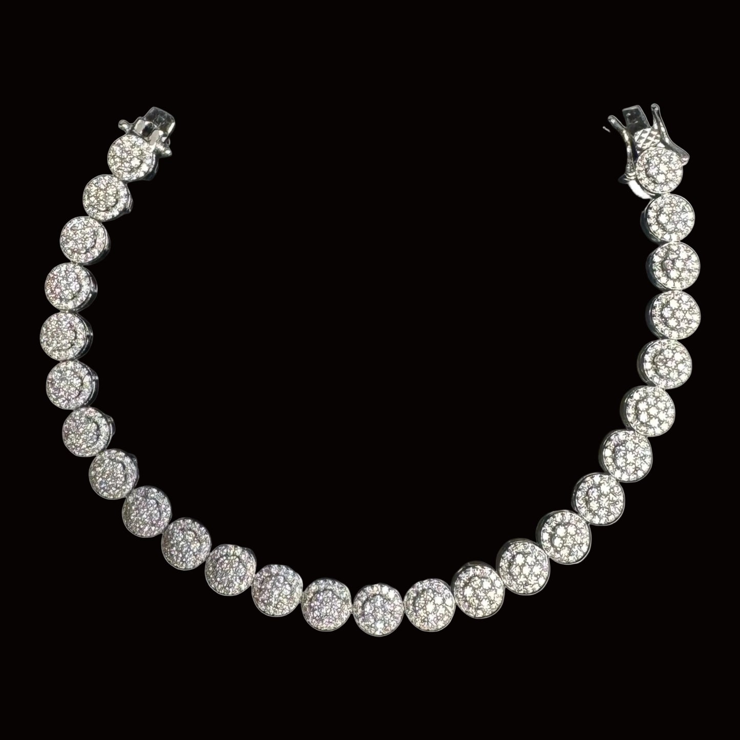 SILVER 925 MOISSANITE FLOWER BRACELET (12.5GR 3.76CTW VVS 6MM 7,5")