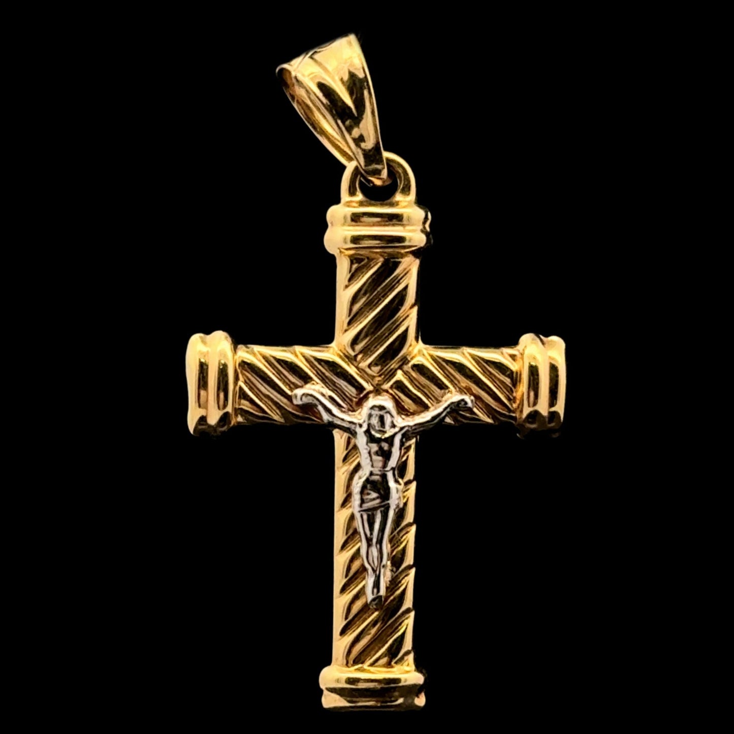 14K JESUS SMALL CROSS PENDANT (1.5GR)