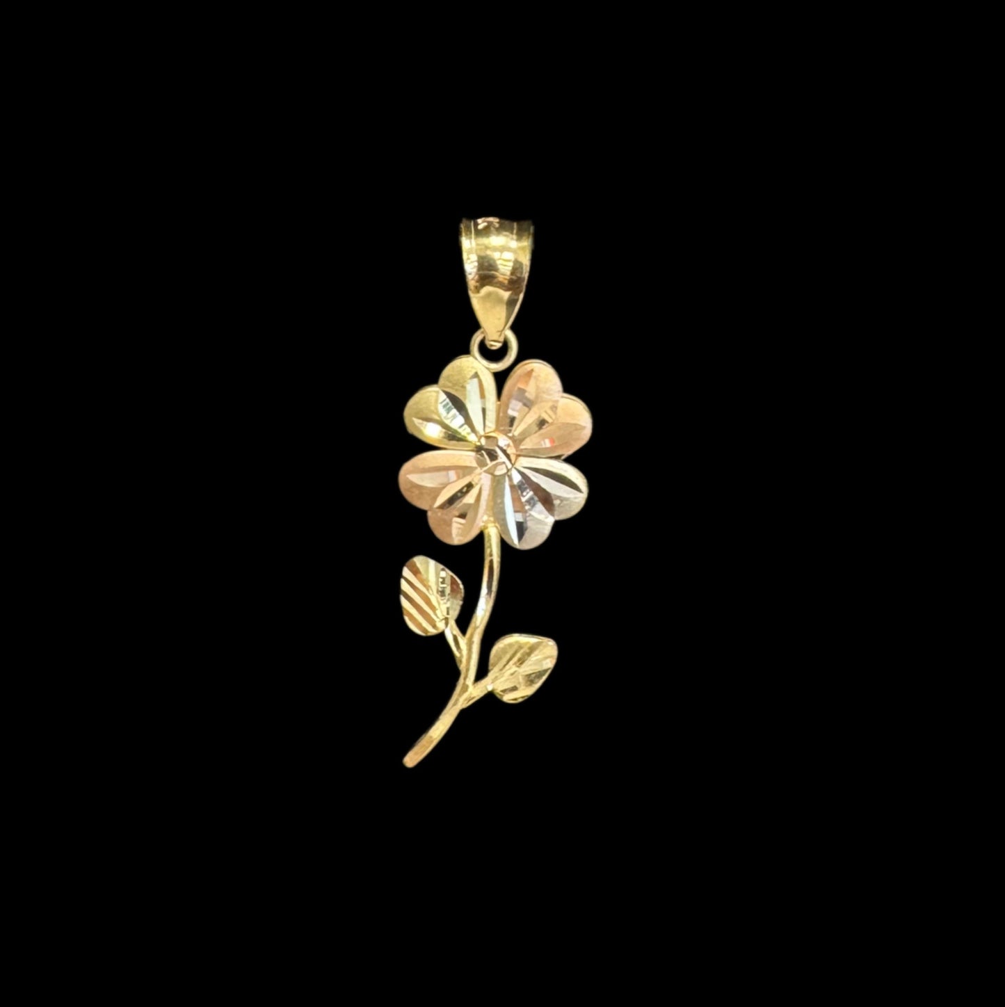 14K GOLD TRI-COLOR FLOWER PENDANT (1.8GR)