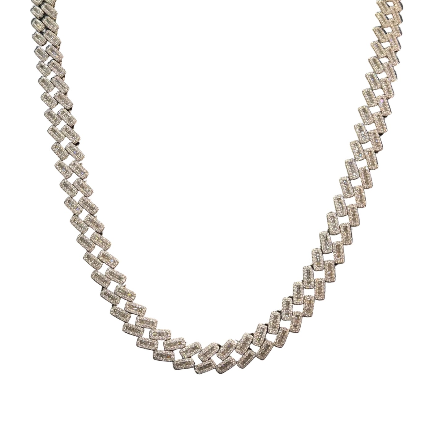 925 SILVER CUBAN CHAIN MOISSANITE (78.4GR 17.35CT VVS D COLOR 10MM 22")