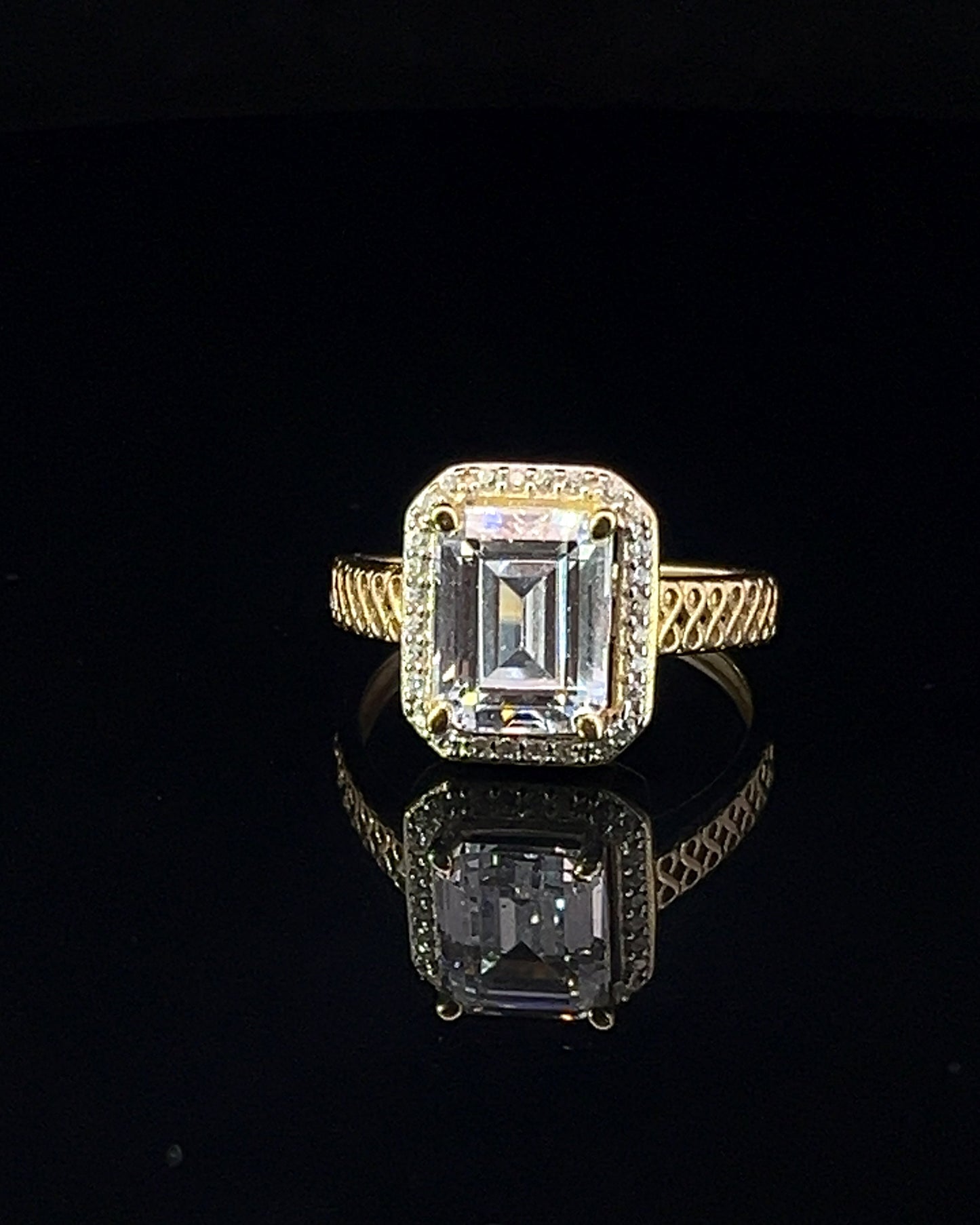 ANILLO COMPROMISO CZ AMARILLO 3GR 14K 7"