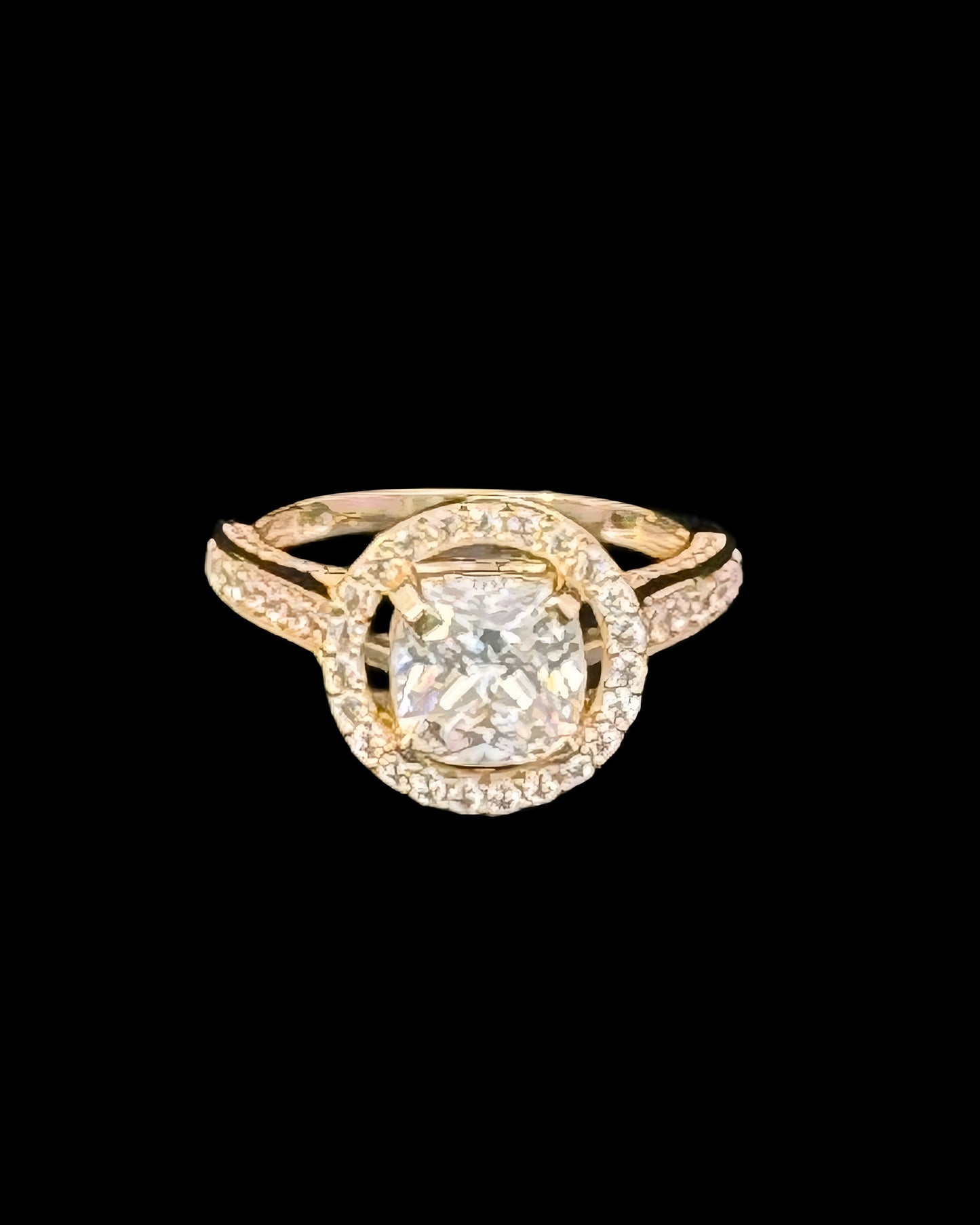 ANILLO PIEDRA CUADRADA CZ 4.3GR 14K 7"