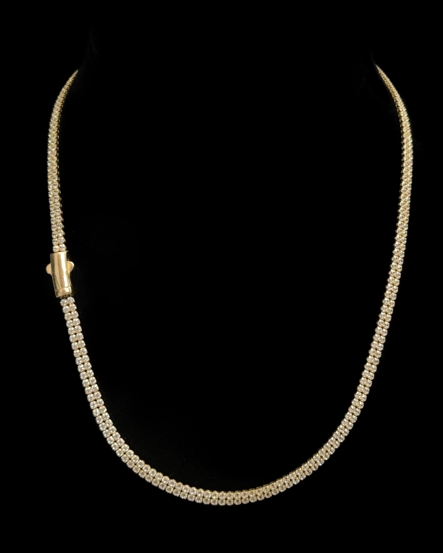 CADENA ZIRCONIA 2 FILAS 11.2GR 3.8MM 14K 18"