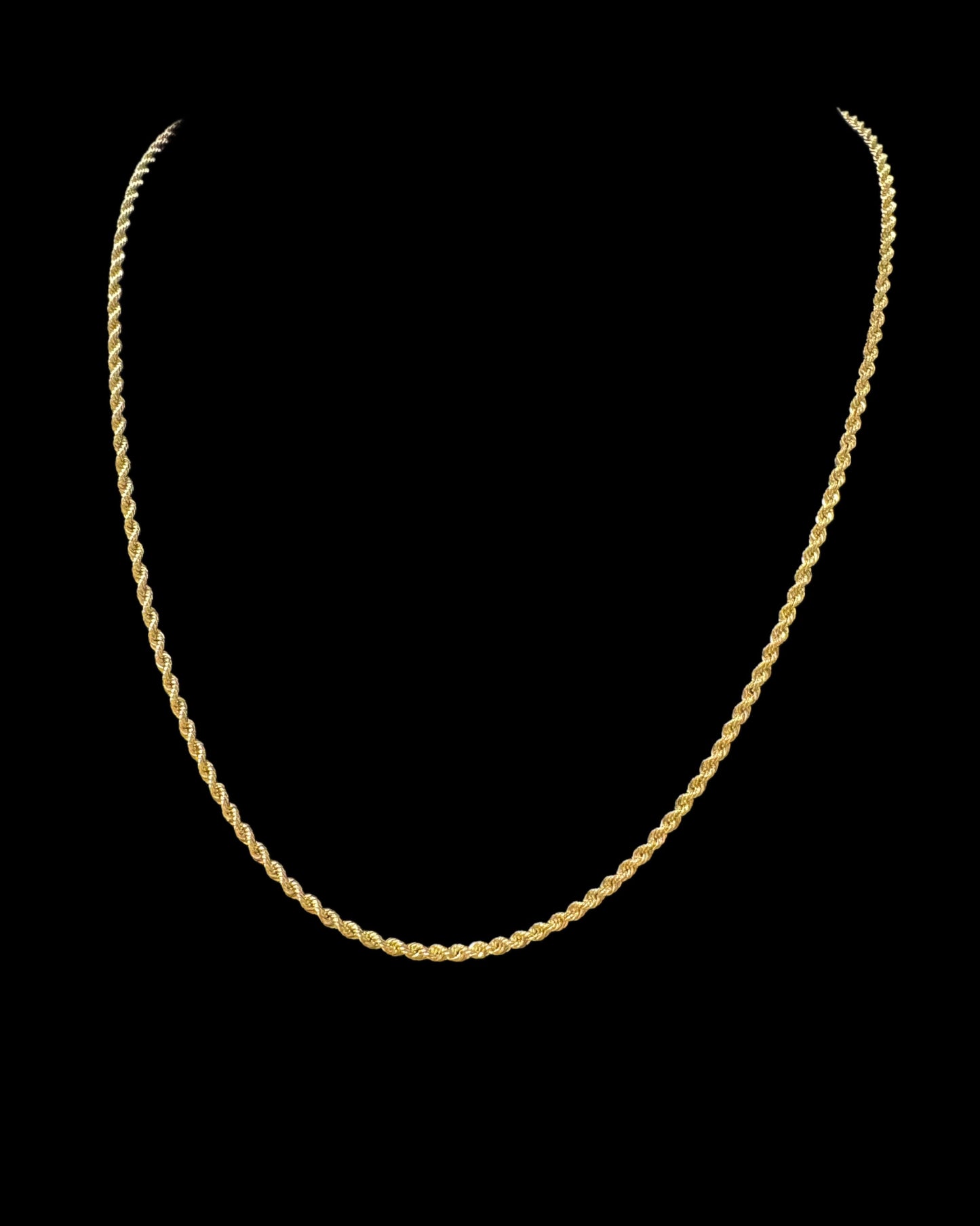 CADENA ROPE HOLLOW AMARILLA 3GR 2MM 14K 20"