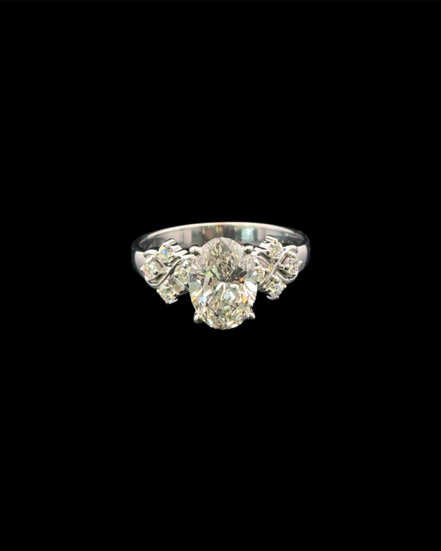14K WHITE GOLD ENGAGEMENT RING LAB-GROWN DIAMOND (4.2GR 2.26CT 8")