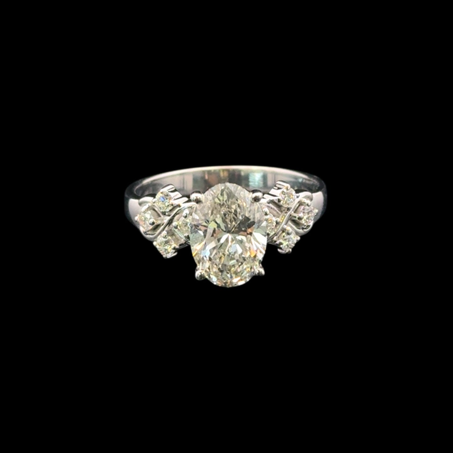 14K WHITE GOLD ENGAGEMENT RING LAB-GROWN DIAMOND (4.2GR 2.26CT 8")