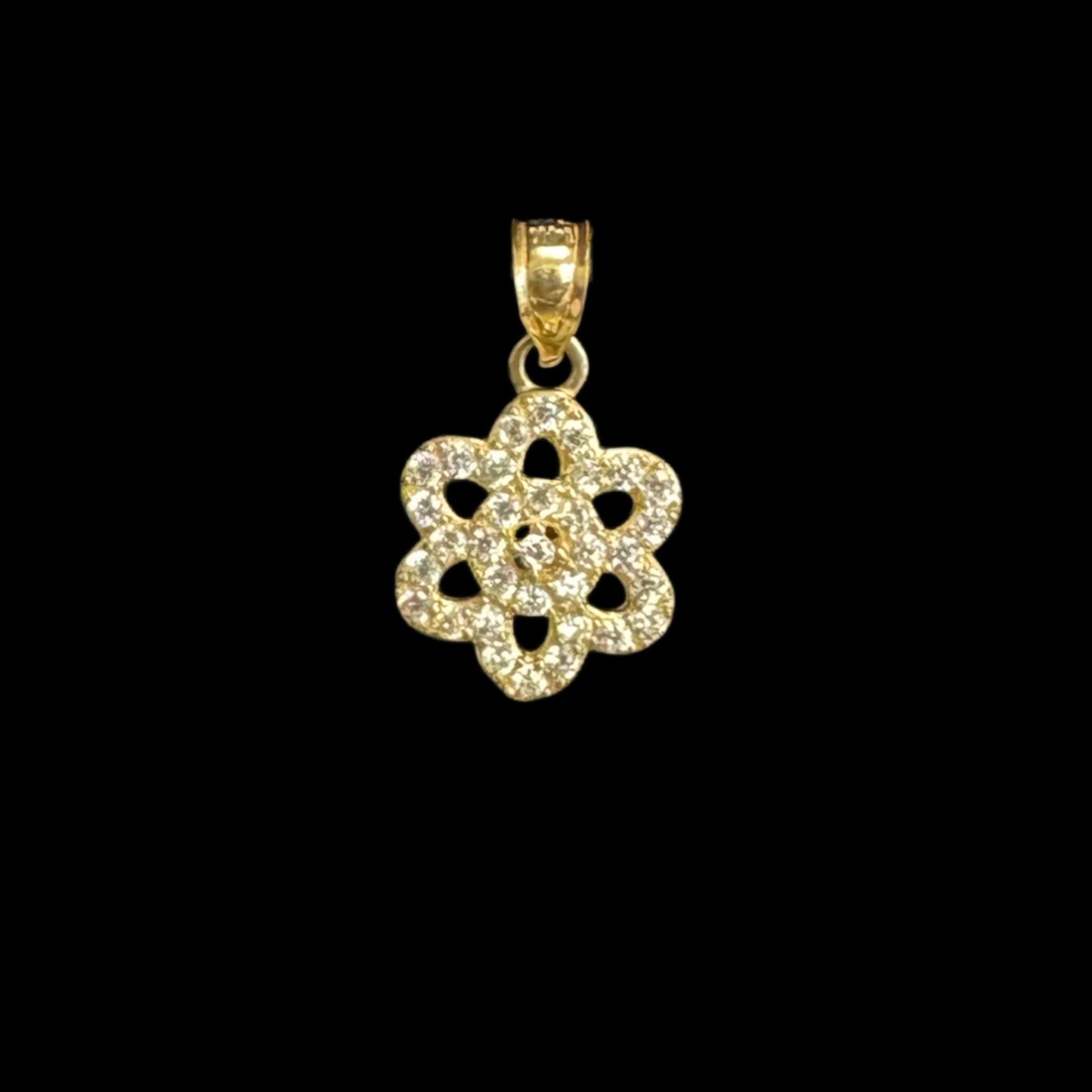 14K FLOWER PENDAT CZ (1.4GR)