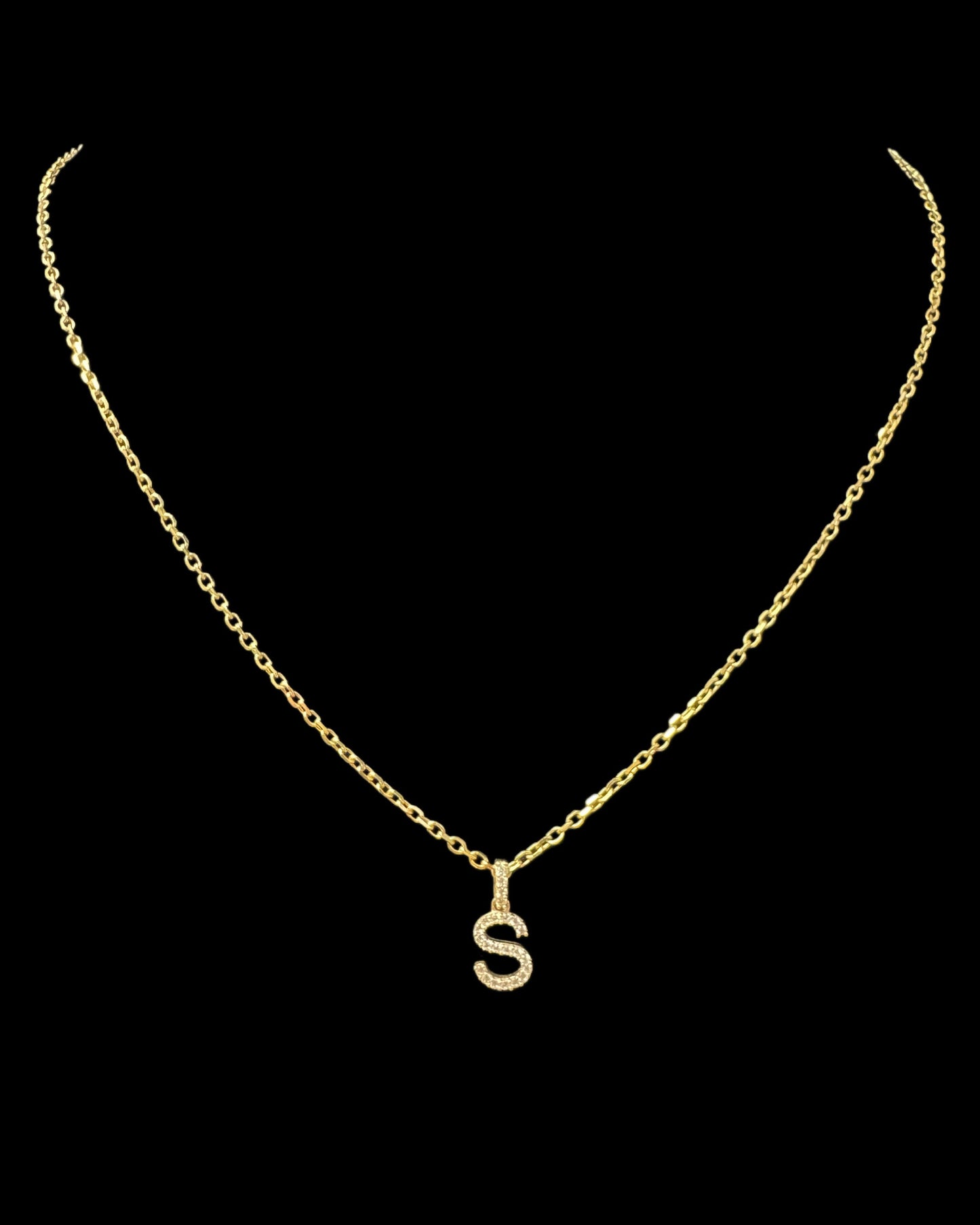 Letter S Necklace 4.3GR 14K 18"