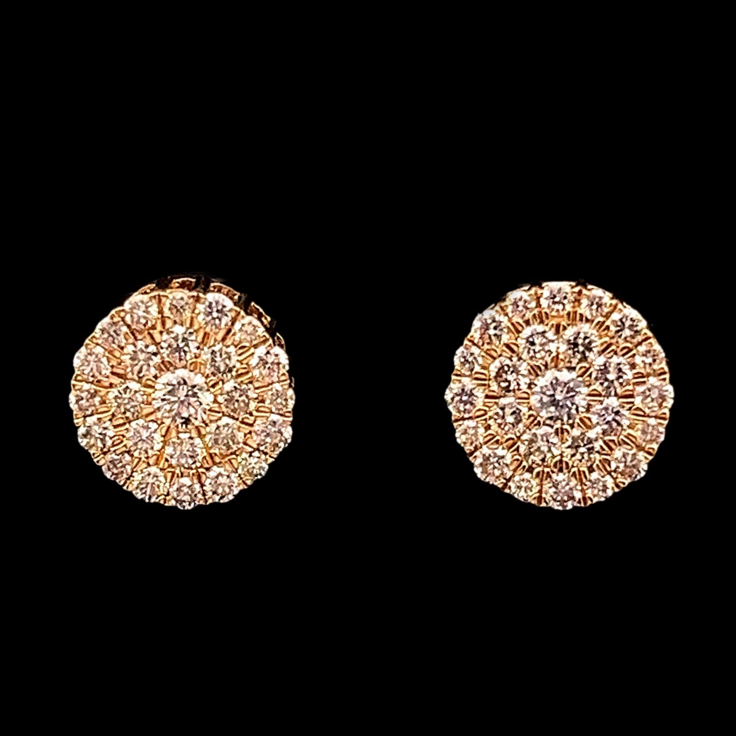 ARETES REDONDOS MEDIUM DIAMANTES   2.8GR 1.21CT 14K