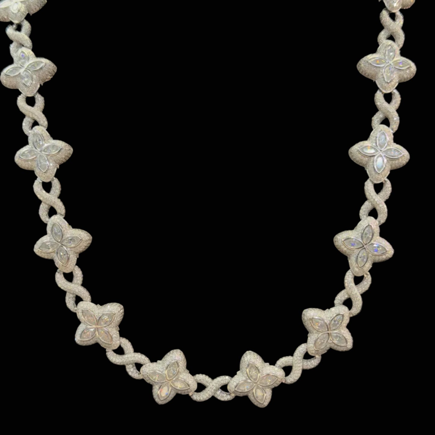 925 SILVER MOISSANITE CHAIN LV (100.9GR 48.78CT VVS D COLOR 19MM 24")