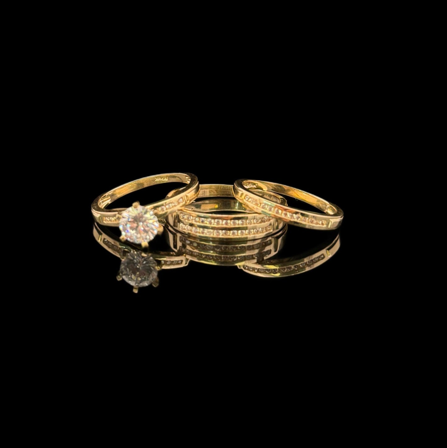 14K GOLD ENGAGEMENT RINGS (6.5GR W7" M10")
