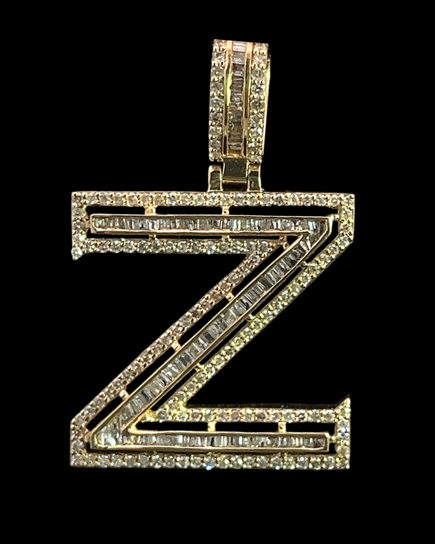 PENDANT LETRA Z BAGUETTES 1.07CT 3.6GR 14K