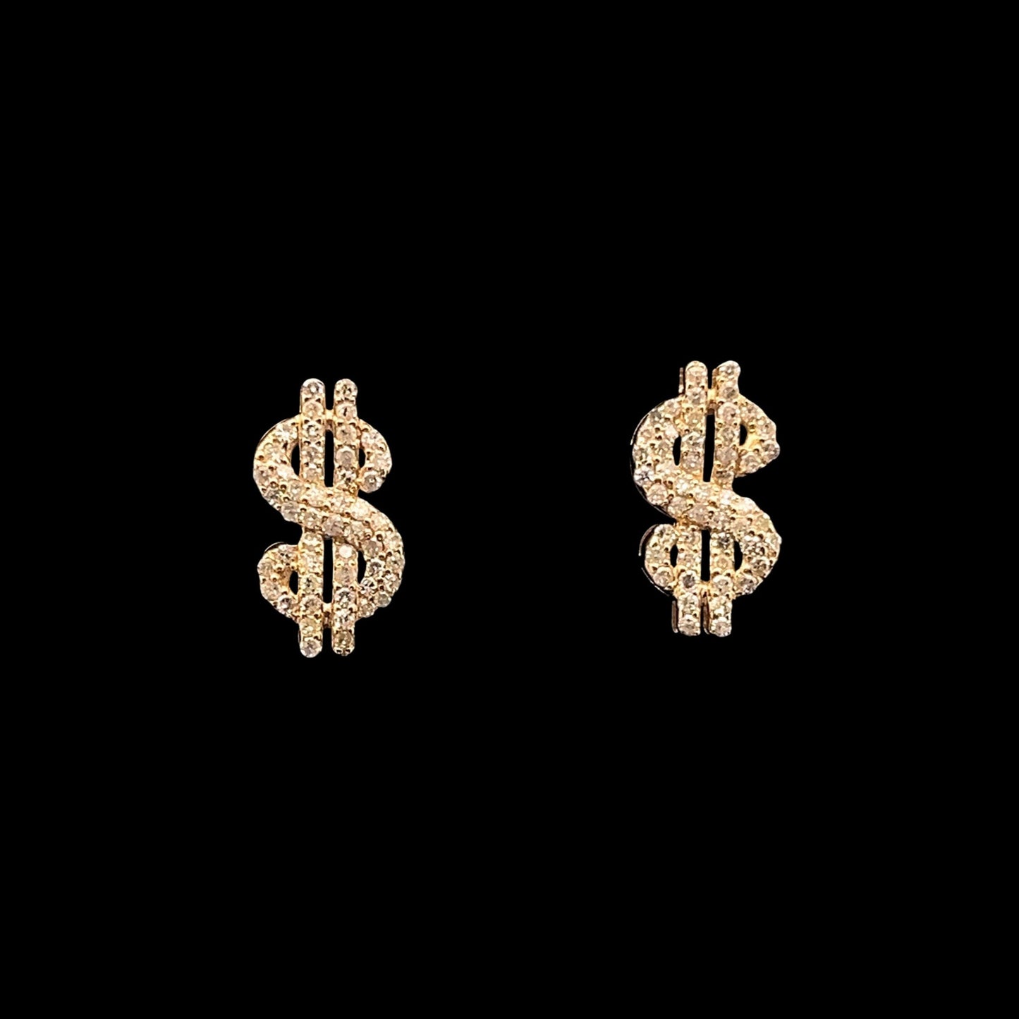 14K DIAMOND DOLLAR SIGN EARRINGS (0.84CT 12.63MM)