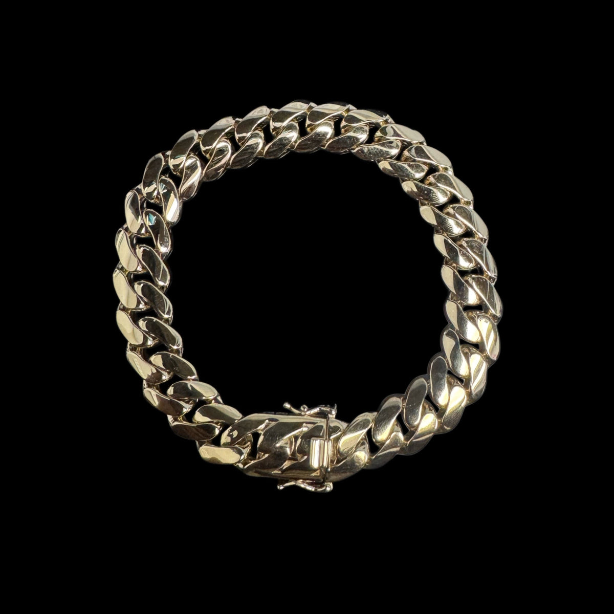 14K GOLD CUBAN SEMI-SOLID BRACELET (17.8GR 11MM 8.5")