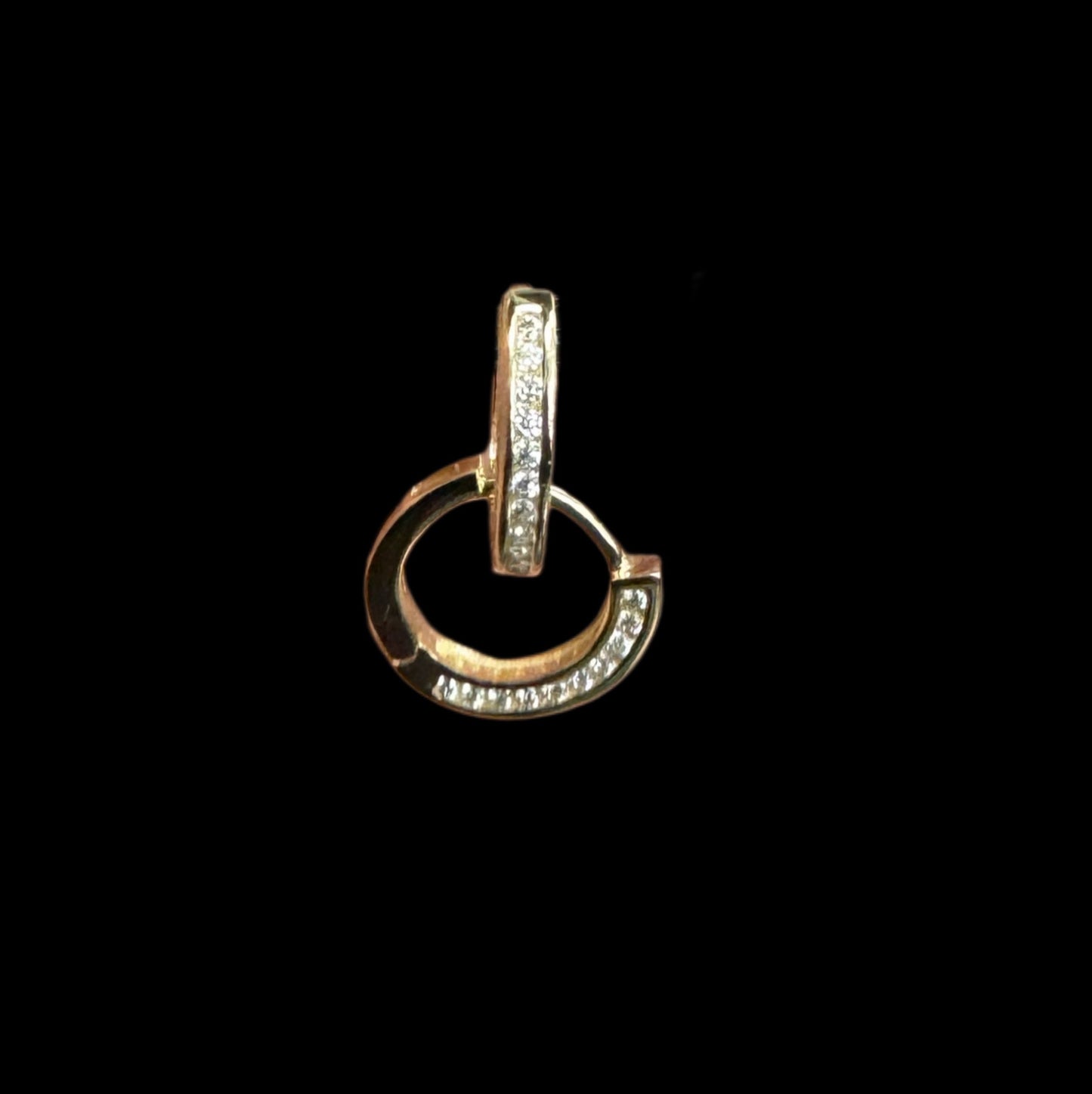 14K GOLD HUGGIES ZIRCONIA EARRING (1.5GR)