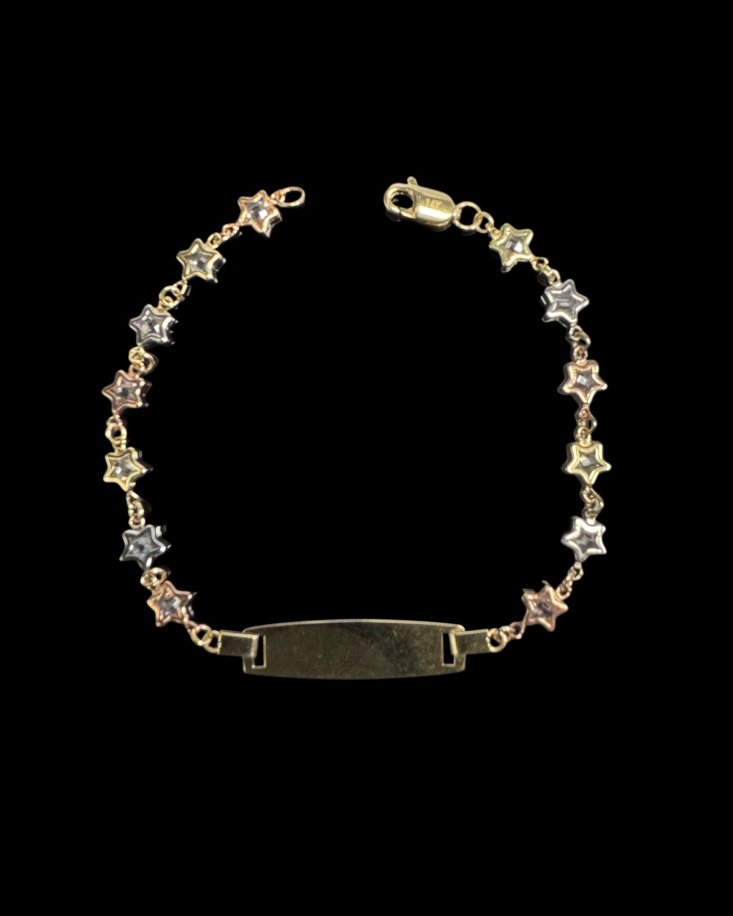 14K GOLD BABY ID STAR BRACELET (2.5GR 6")