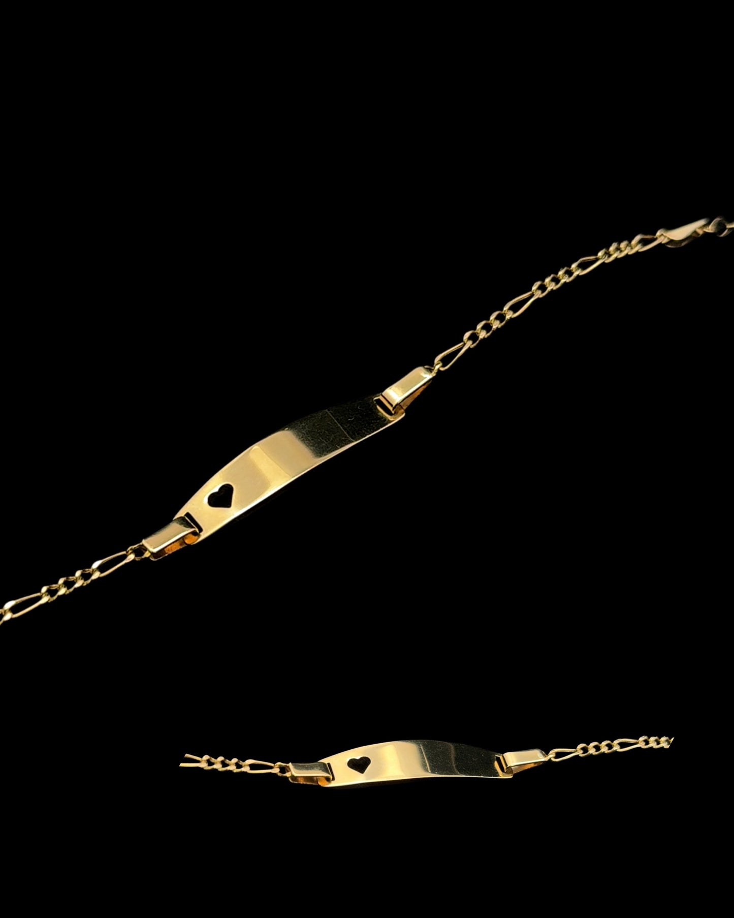 BRAZALETE ID BEBE CORAZON 2.5GR 6.7MM 14K 6.5"