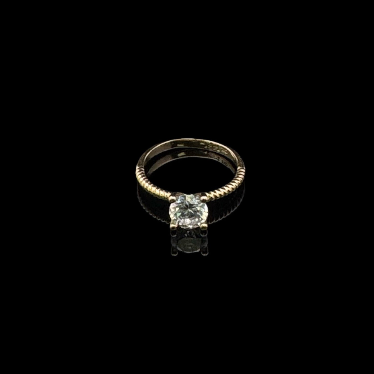 14K GOLD CZ ENGAGEMENT RING (3GR 7")