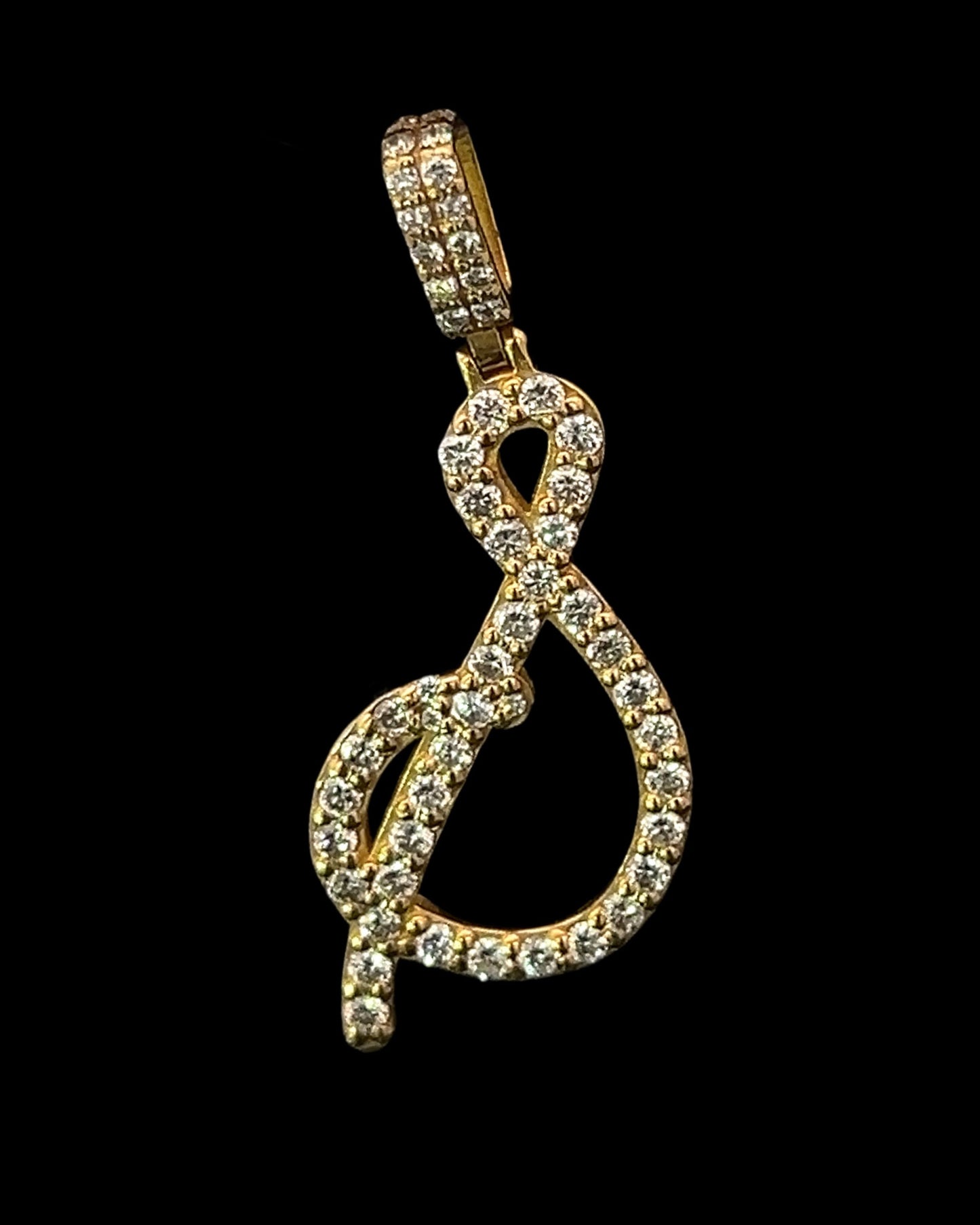Yellow Gold Letter Pendant 0.95CT 3.2GR 14K