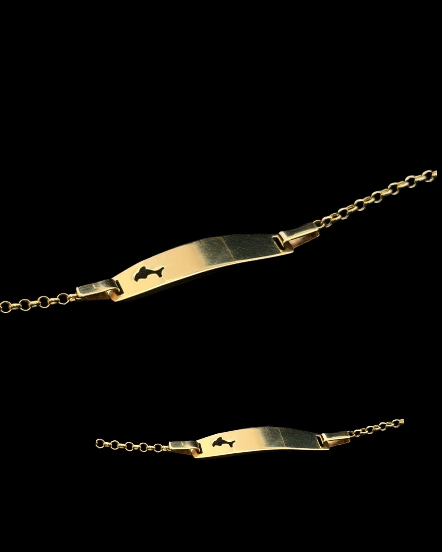 BRAZALETE ID BEBE DELFIN 2.4GR 6.4MM 14K 5.5"