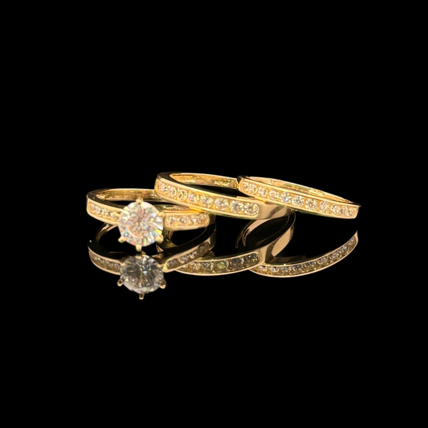 14K GOLD ENGAGEMENT RINGS (6.9GR W7.5" M10.5")
