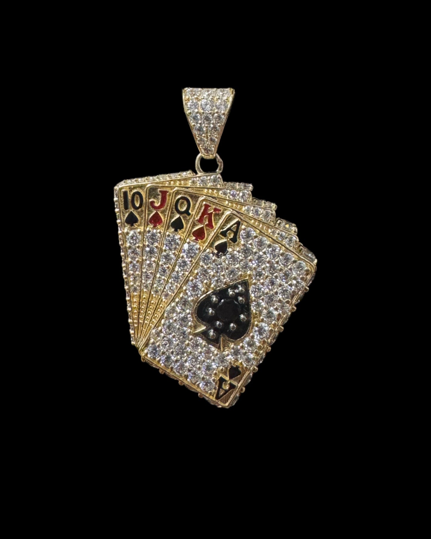 PENDANT CARTAS ENAMEL CZ 10.6GR 14K