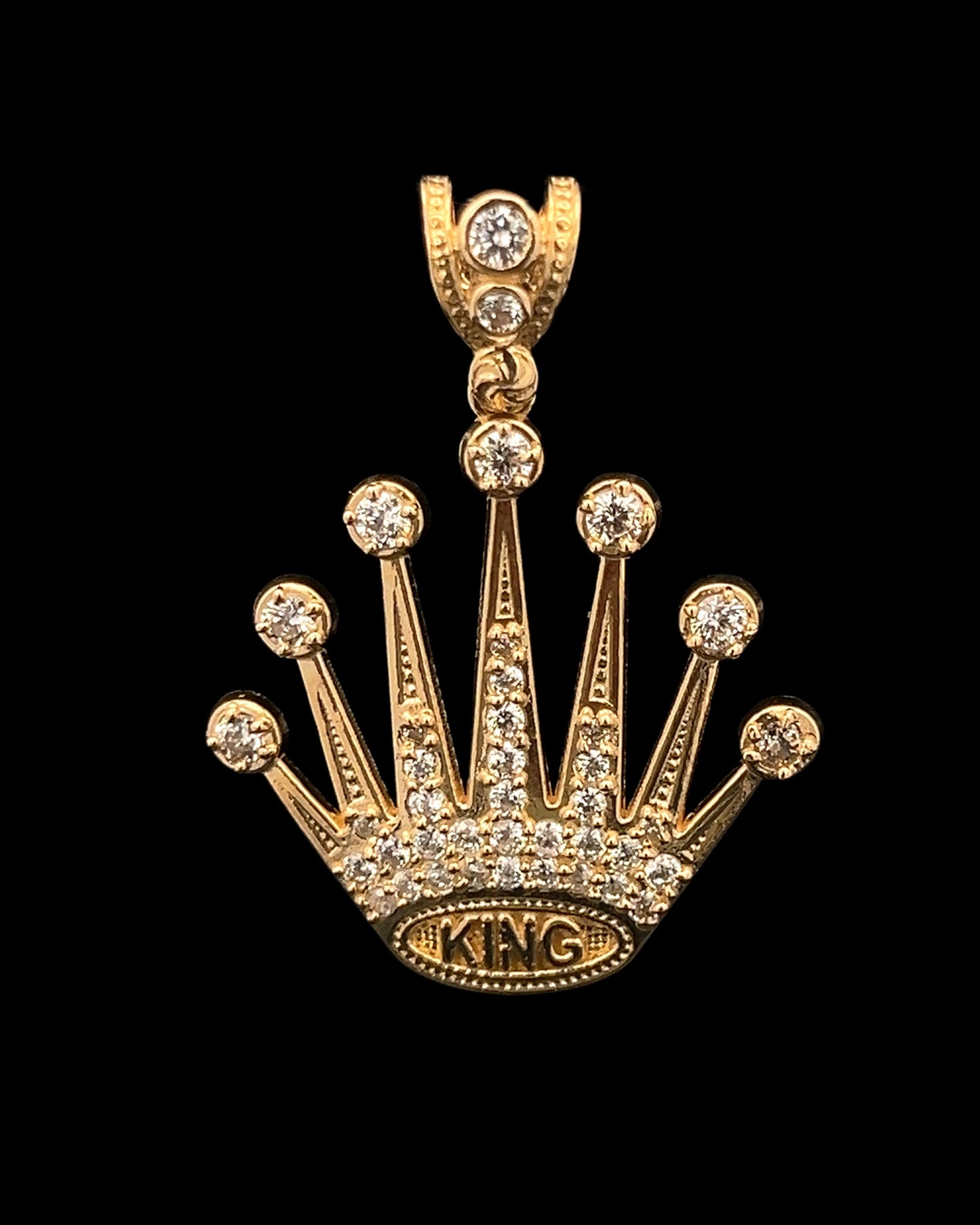 PENDANT CORONA KING CZ 5.4GR 14K
