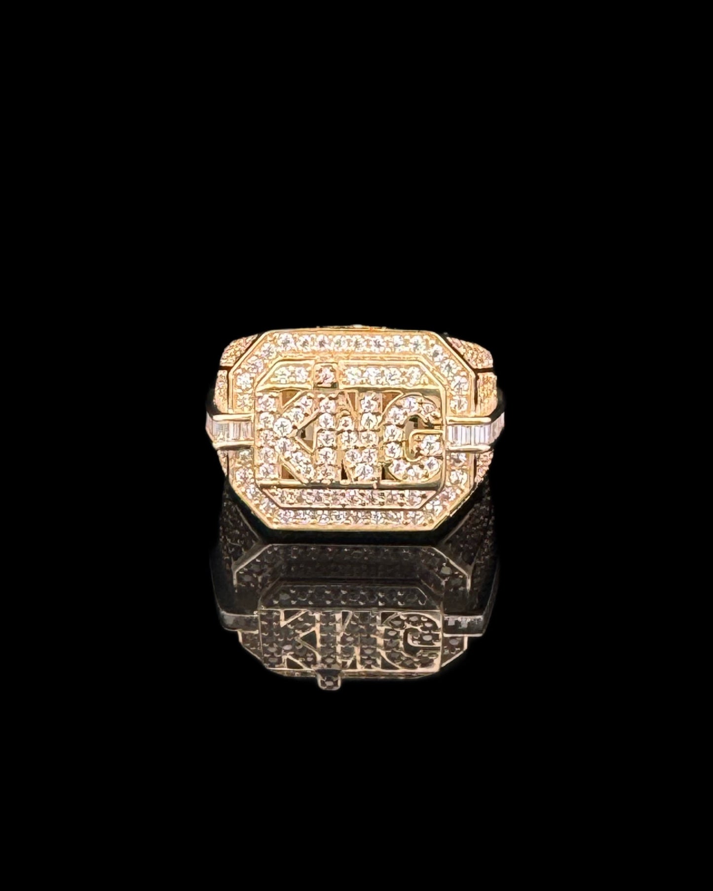 ANILLO CUADRADO KING BAGUETTES CZ 11.1GR 14K 8"