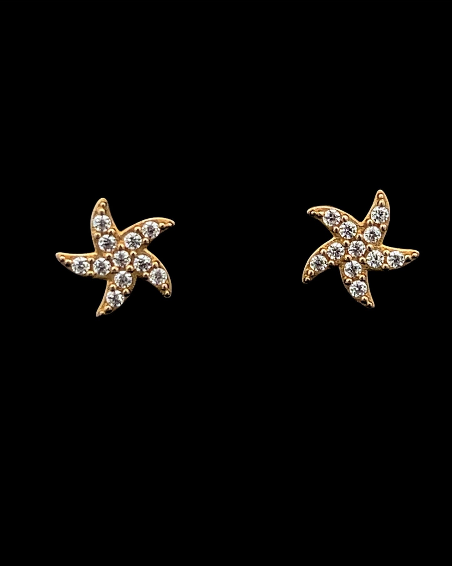 14K BABY STARFISH EARRINGS CZ