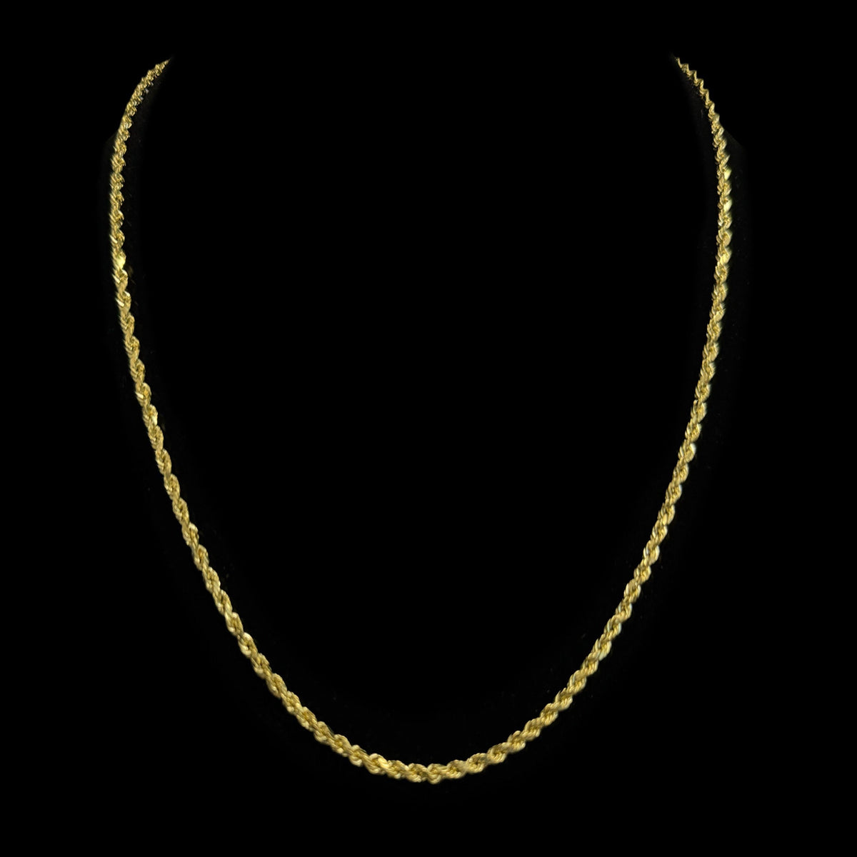 14K GOLD ROPE HOLLOW YELLOW CHAIN (3.4GR 2.5MM 18")