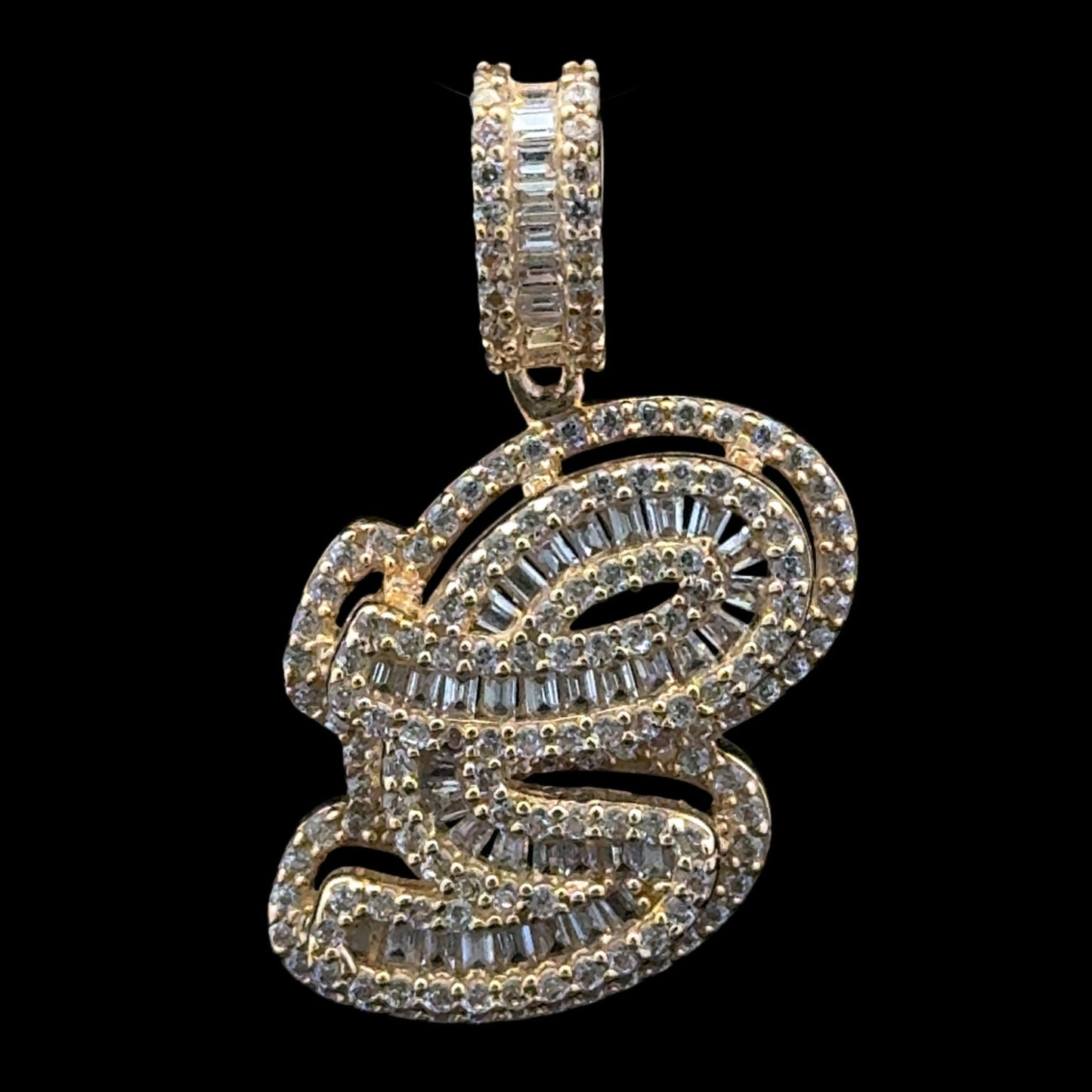 COLGANTE LETRA G CURSIVA CZ 3.8GR 14K