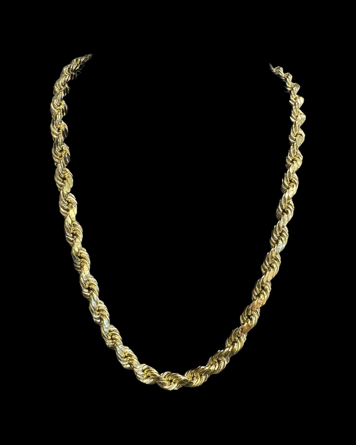14K GOLD ROPE HOLLOW CHAIN (32.4GR 8MM 24")