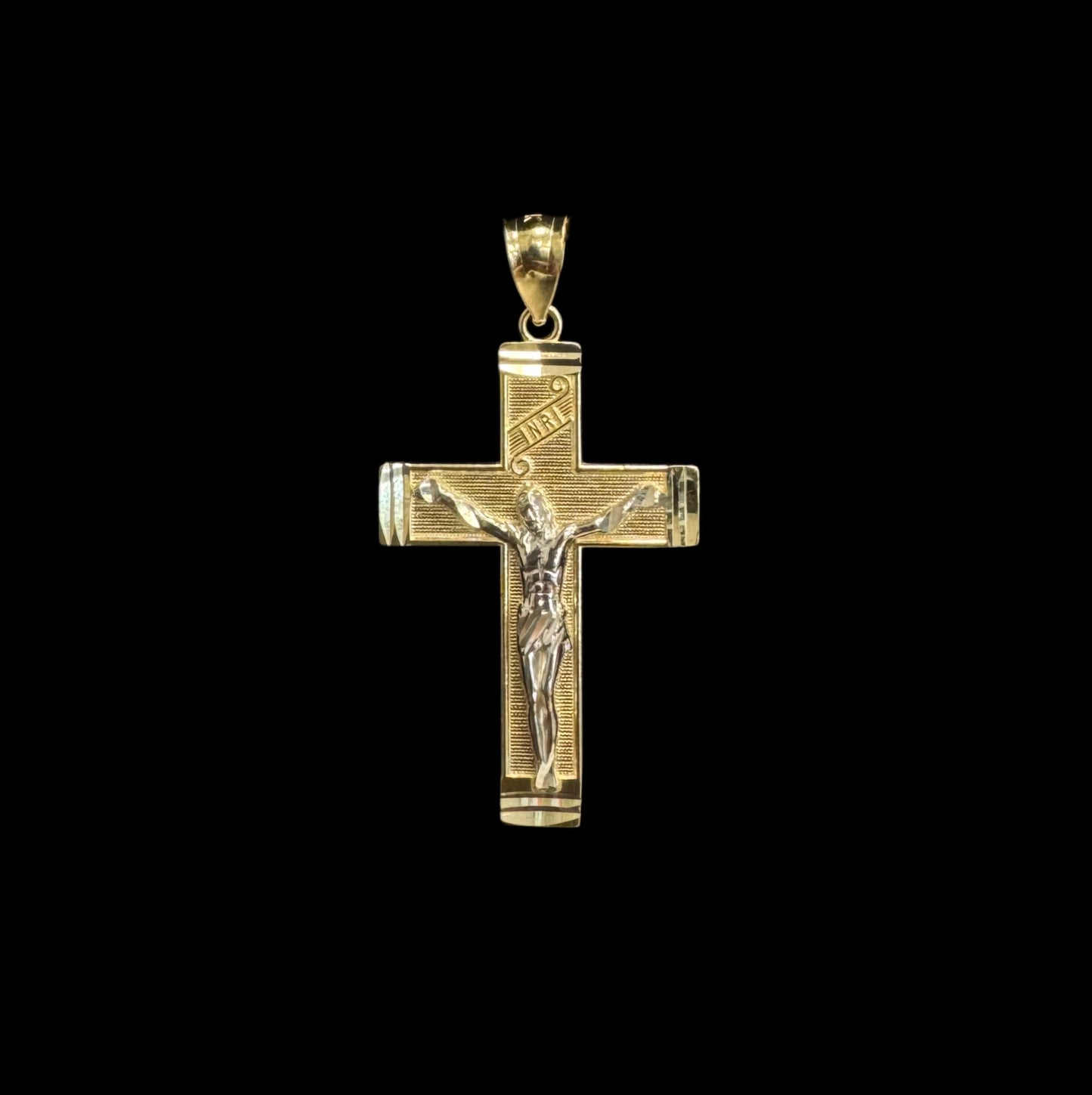 14K GOLD CROSS PENDANT TOW TONES (4.1GR)