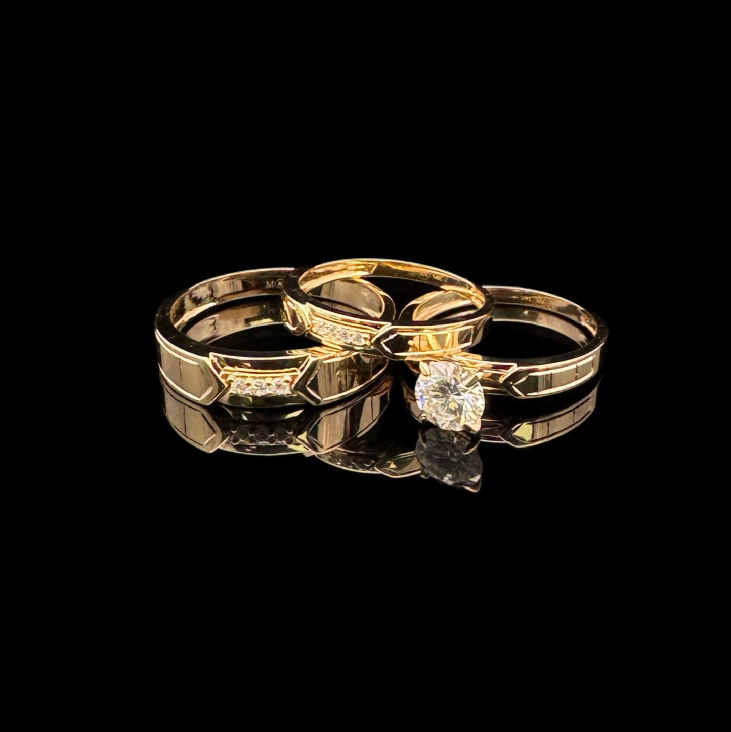 14K GOLD ENGAGEMENT MOISSANITE RING (8.2GR W9" M12")