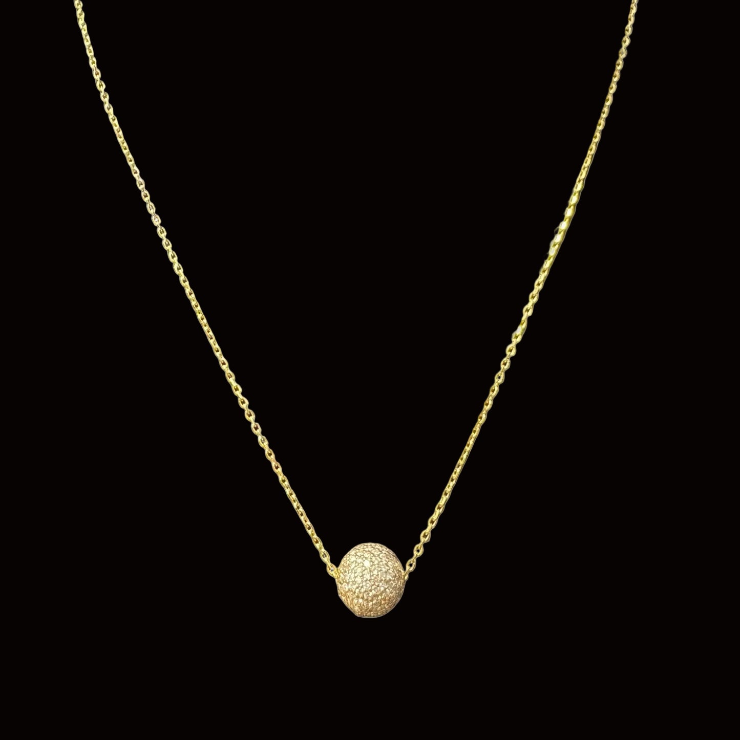 14K Yellow Gold Ball Necklace (1CT 3.2GR 16")