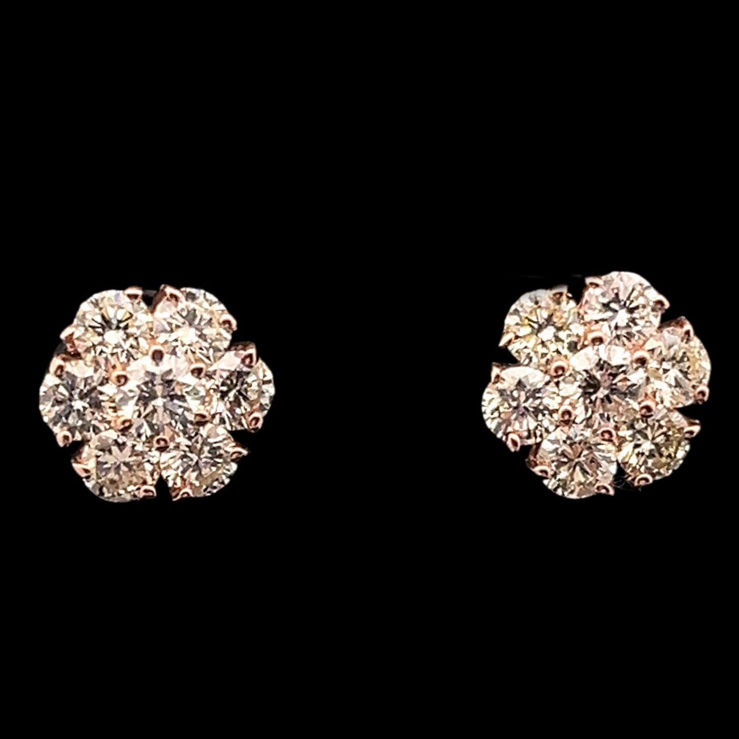 ARETES FLOR 3D ROSADO BIG 2.6GR 2.93CT 14K 1CM