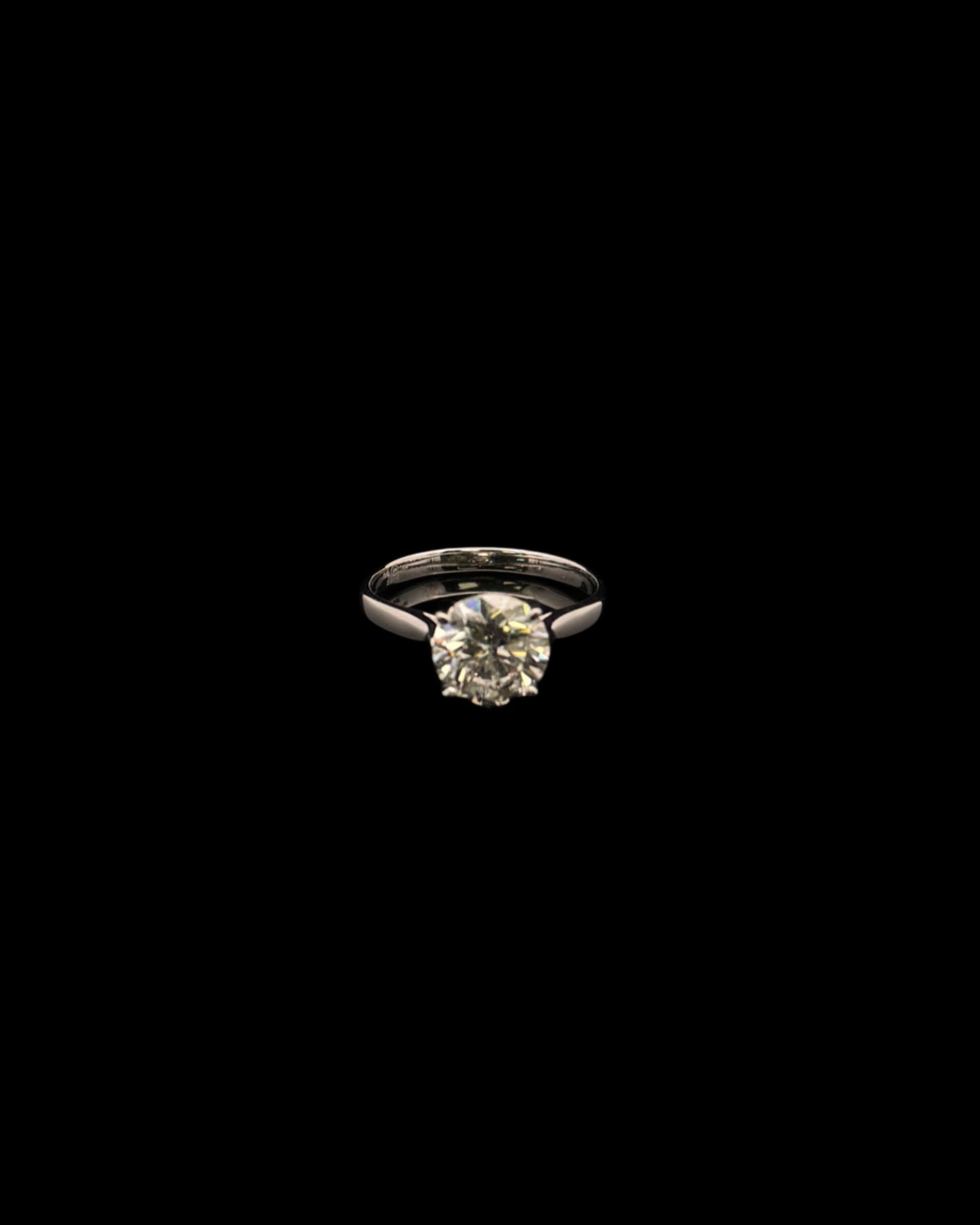 14K WHITE GOLD LAB DIAMOND ENGAGEMENT RING (2.2GR 0.585CT 6")