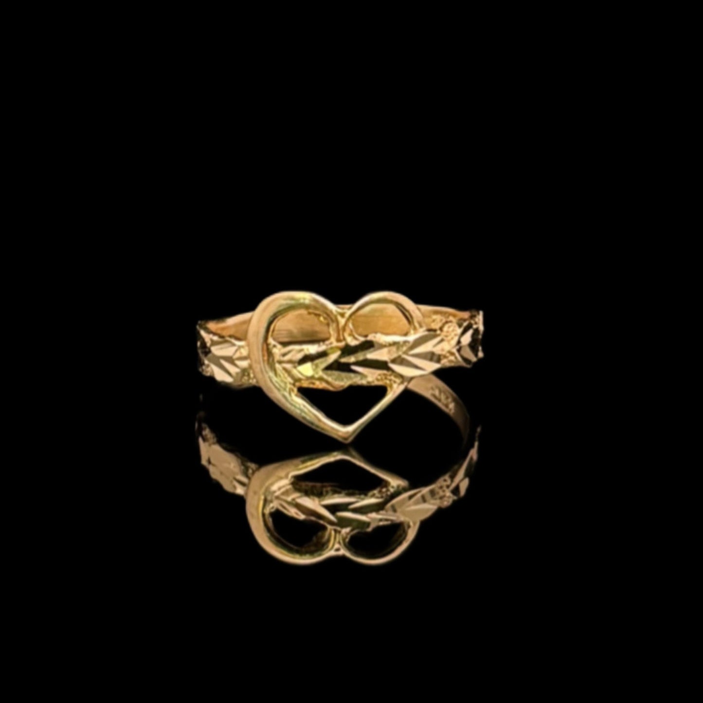 14K GOLD HEART RING (2GR 7.5")